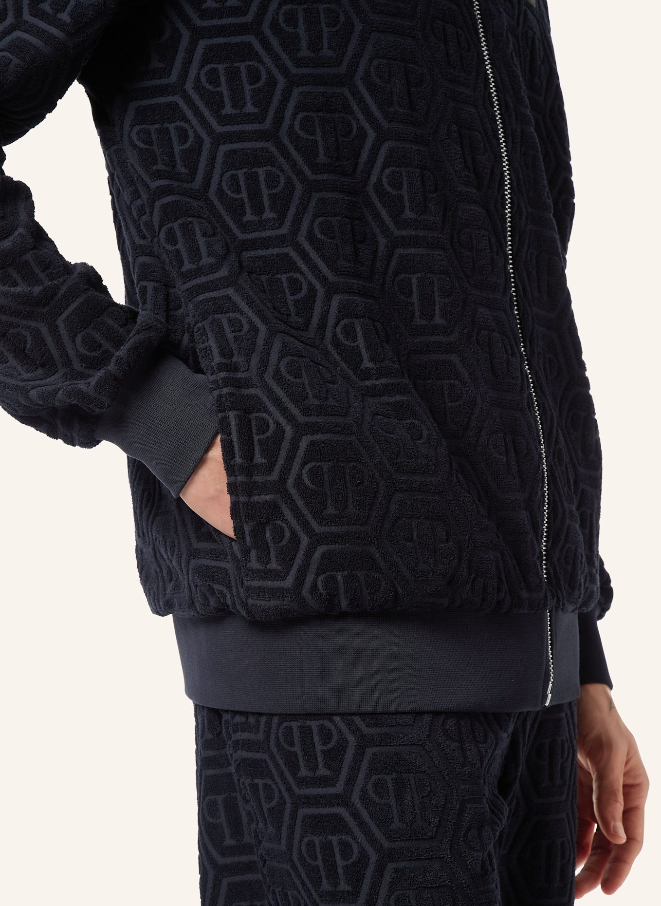 PHILIPP PLEIN Jogging-Jacke MONOGRAM: DUNKELBLAU