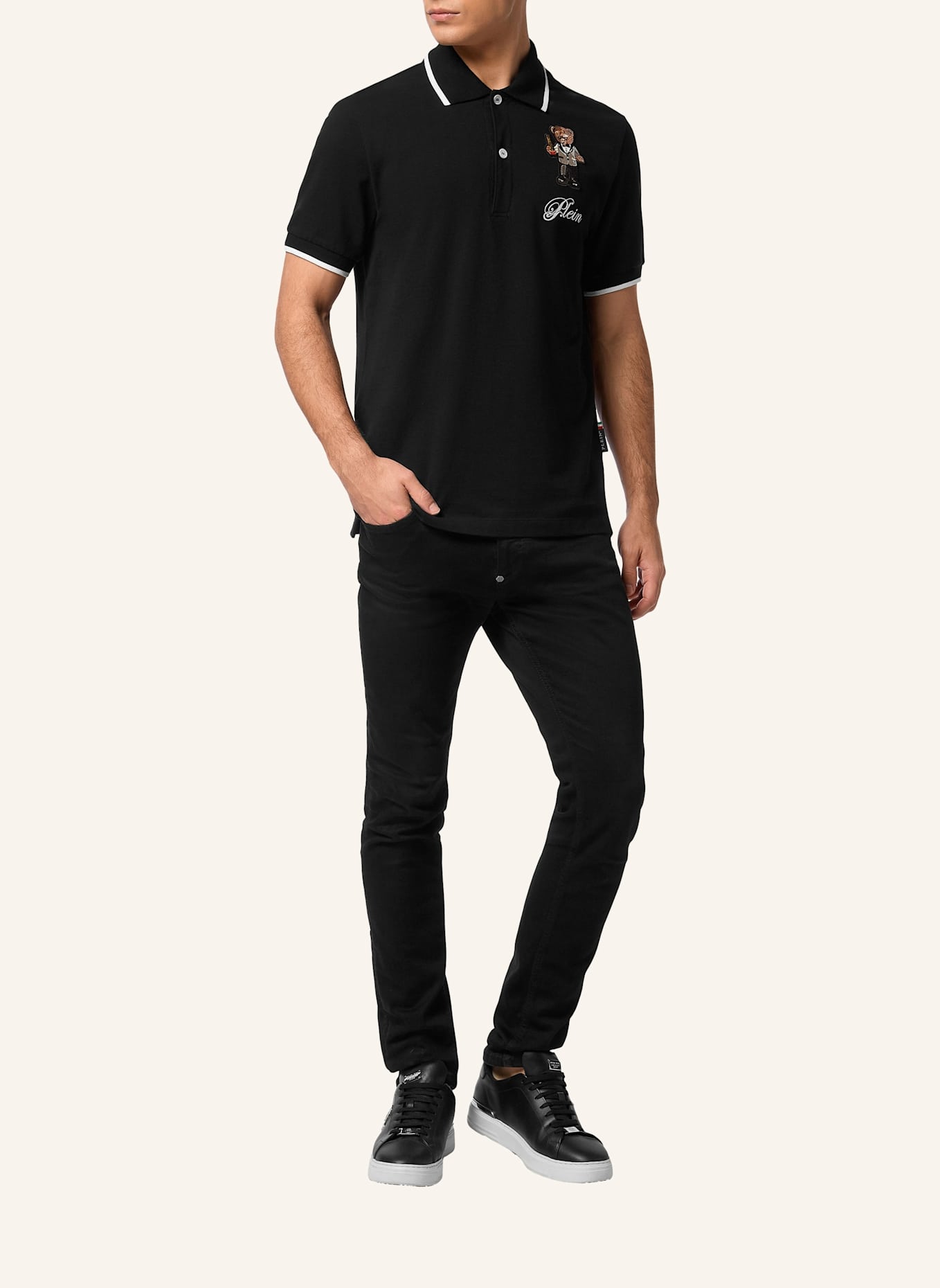 PHILIPP PLEIN Poloshirt Ss TEDDY: SCHWARZ