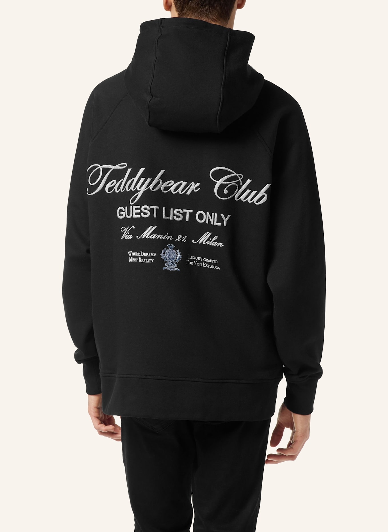 PHILIPP PLEIN Kapuzen-Sweatshirt TEDDY: SCHWARZ
