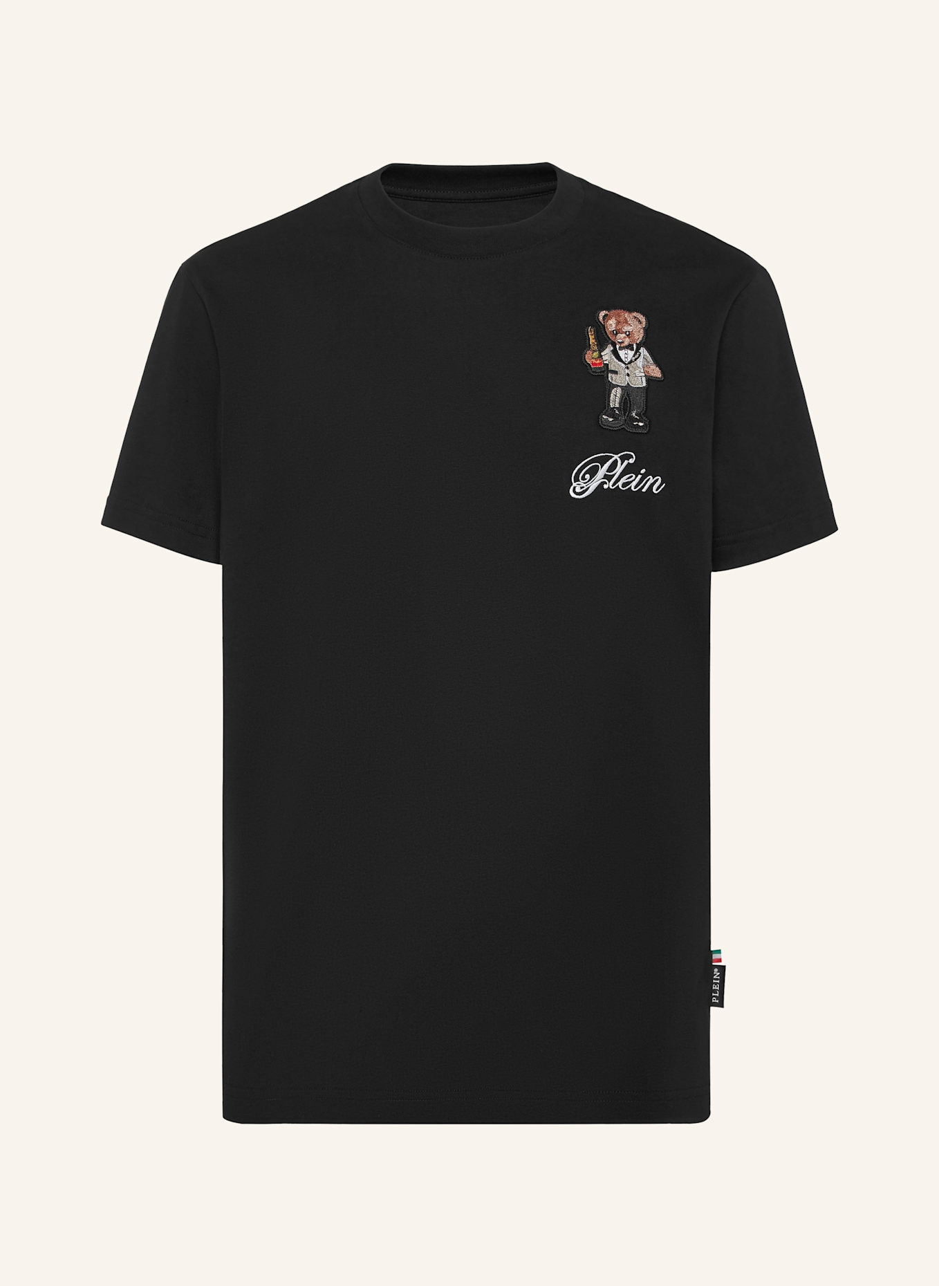 PHILIPP PLEIN T-Shirt Rundhalsausschnitt Ss TEDDY: SCHWARZ