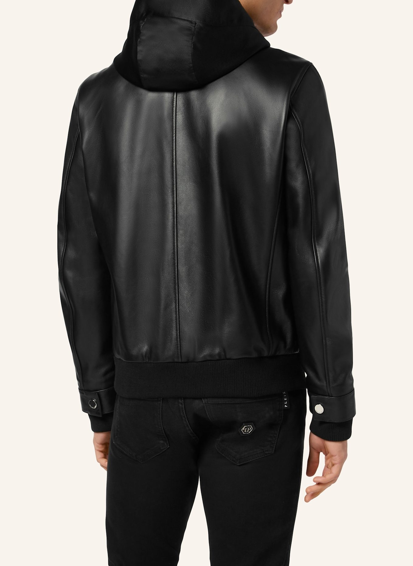 PHILIPP PLEIN Lederjacke: SCHWARZ