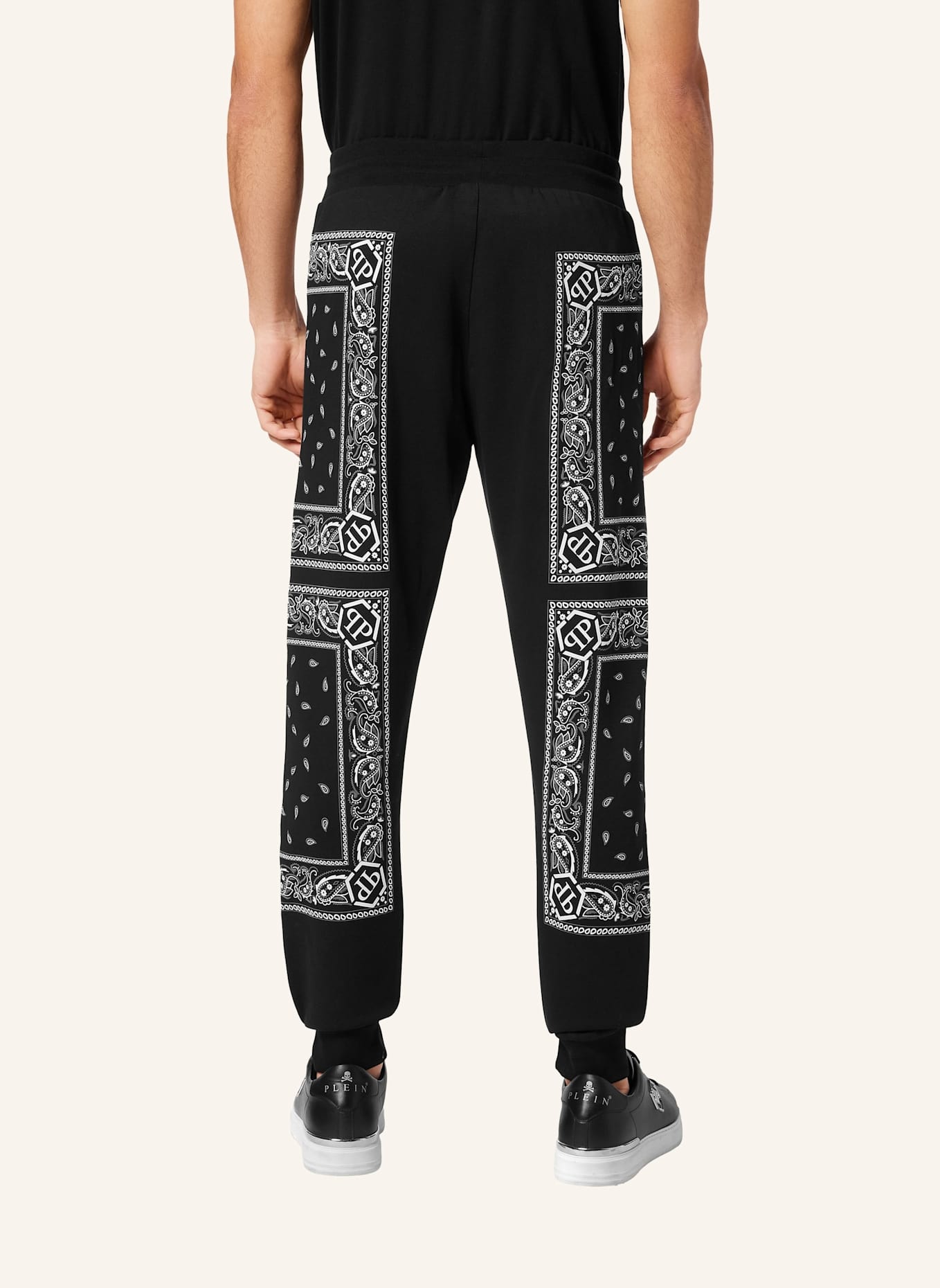 PHILIPP PLEIN Jogginghosen PAISLEY: SCHWARZ