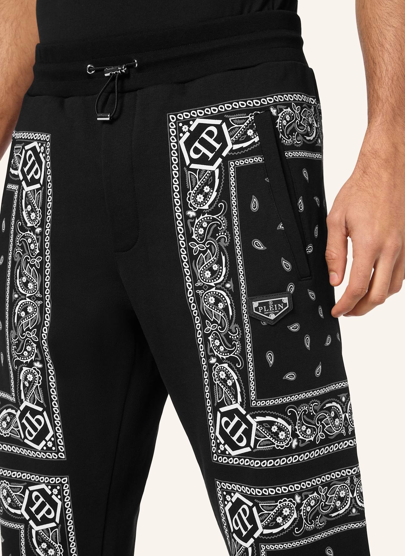 PHILIPP PLEIN Jogginghosen PAISLEY: SCHWARZ