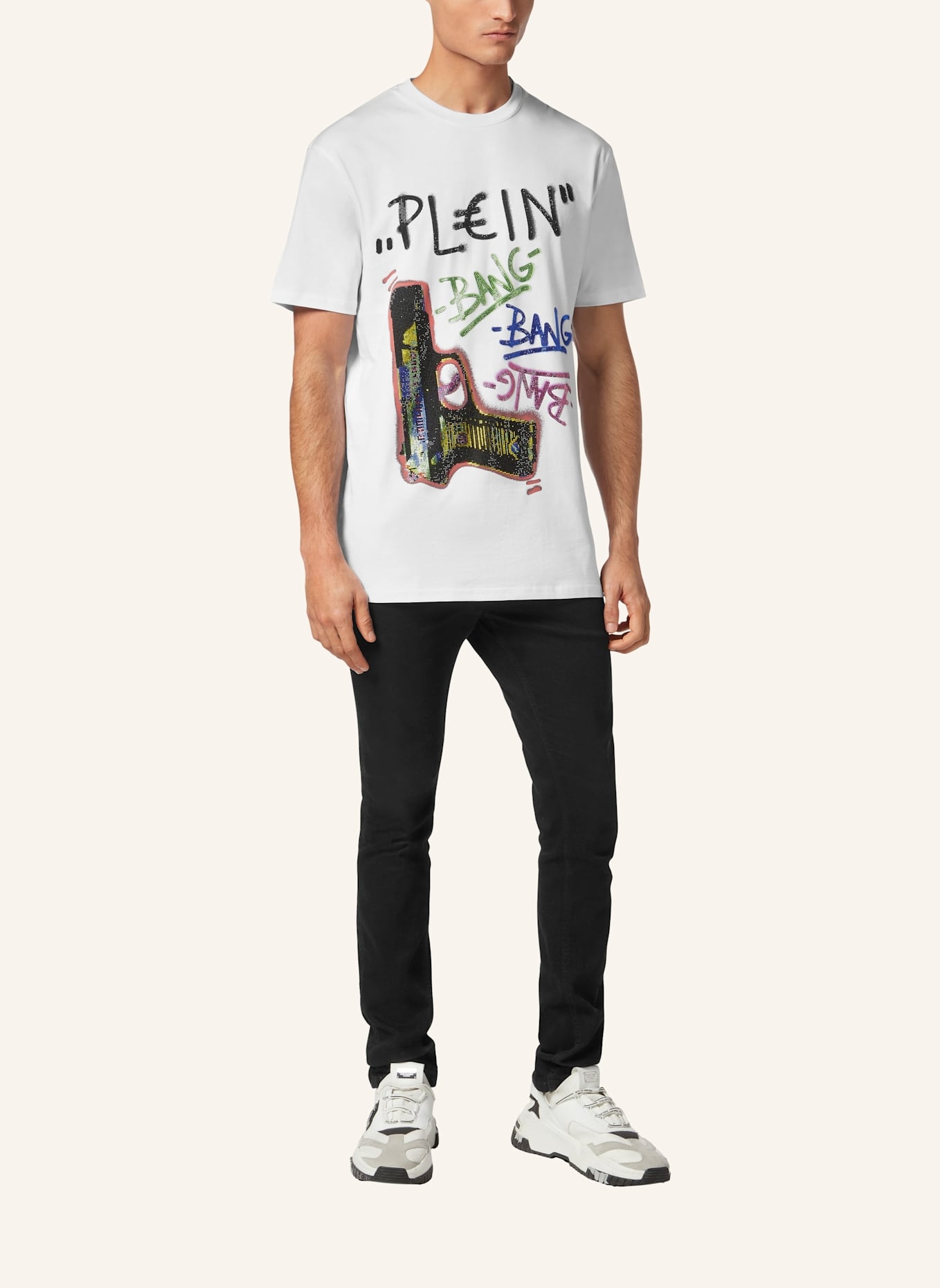 PHILIPP PLEIN T-Shirt Rundhalsausschnitt Ss: WEISS