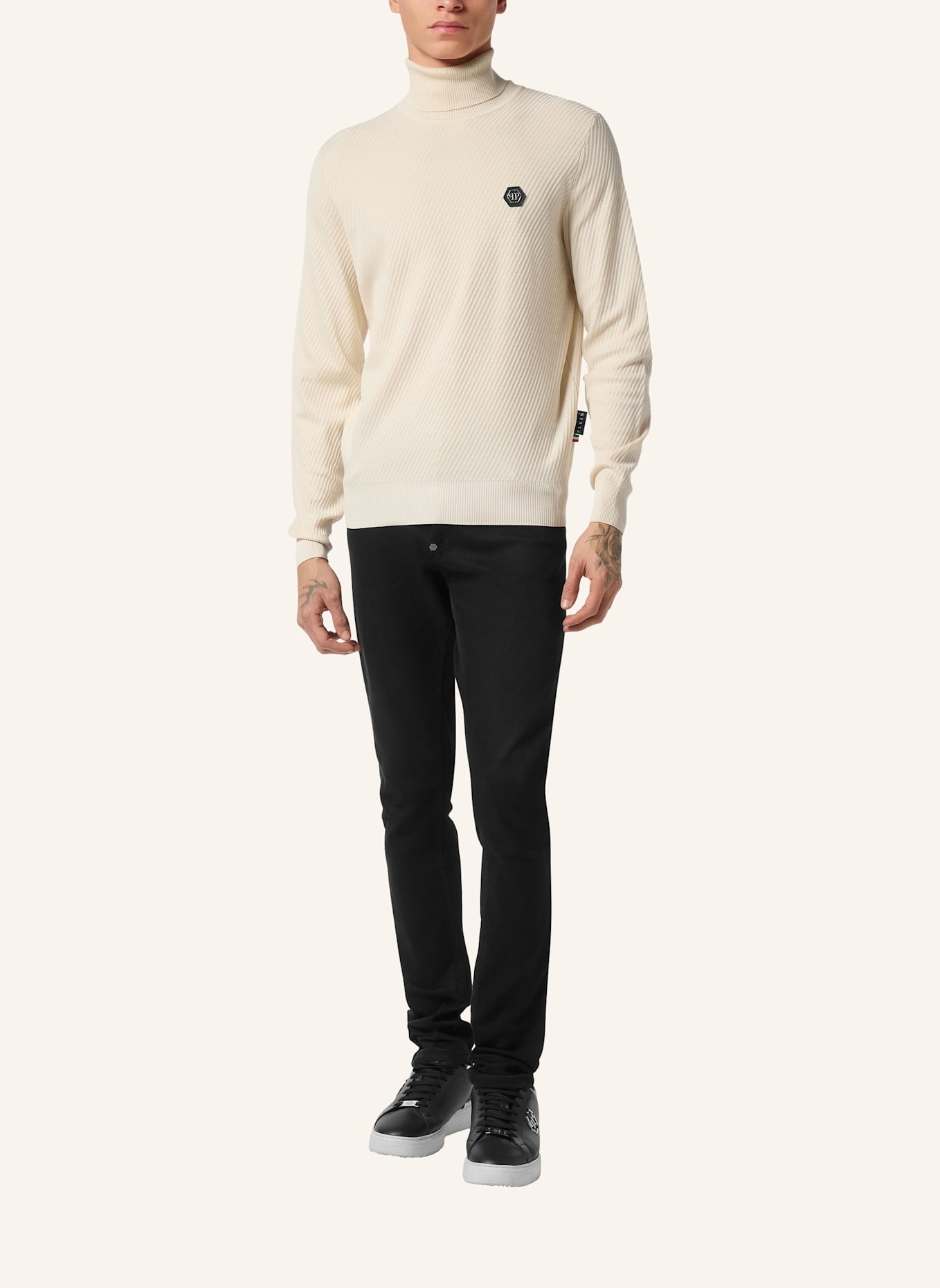 PHILIPP PLEIN Schildkrötenhals Ls: SCHWARZ