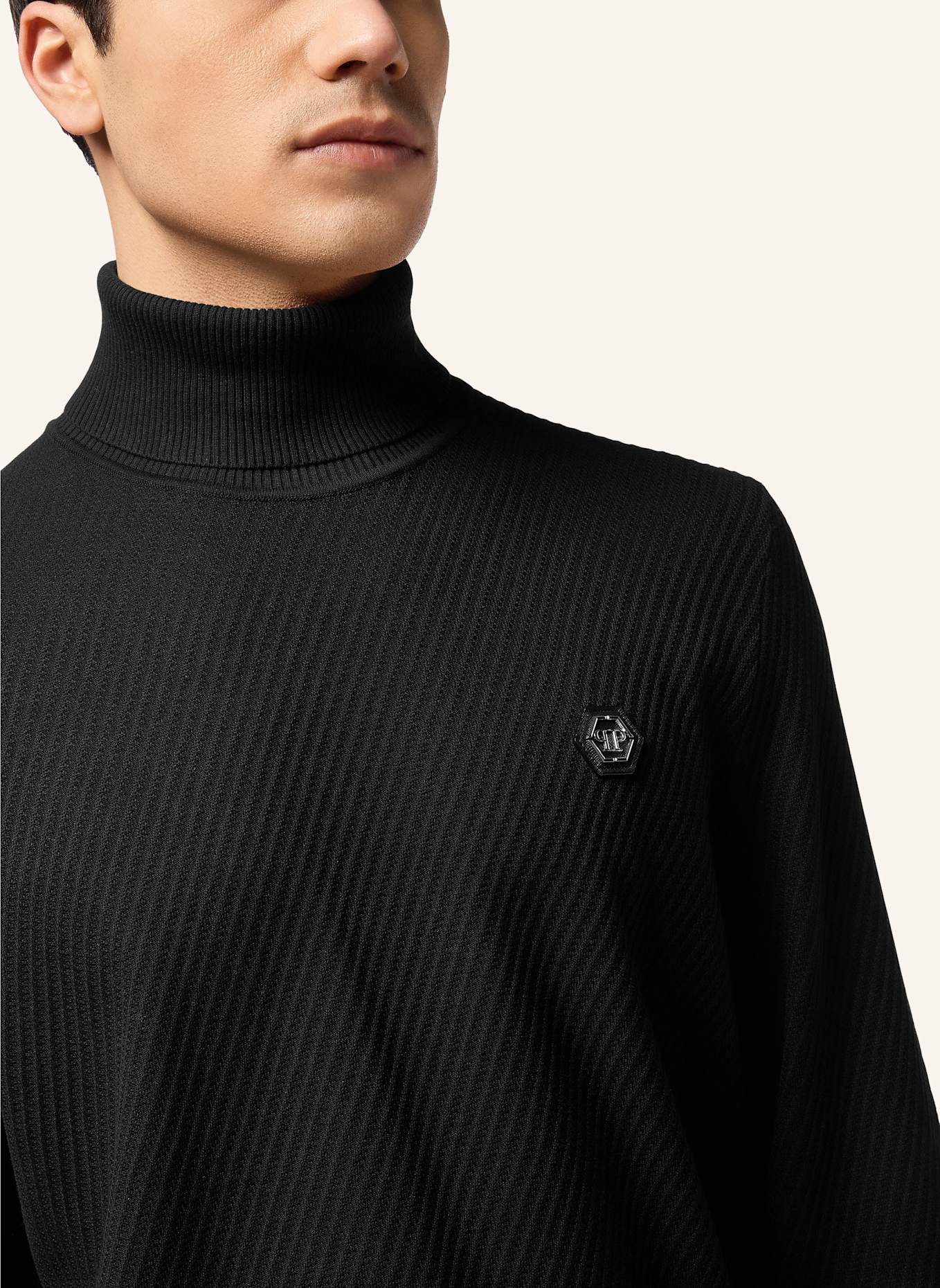 PHILIPP PLEIN Schildkrötenhals Ls: SCHWARZ