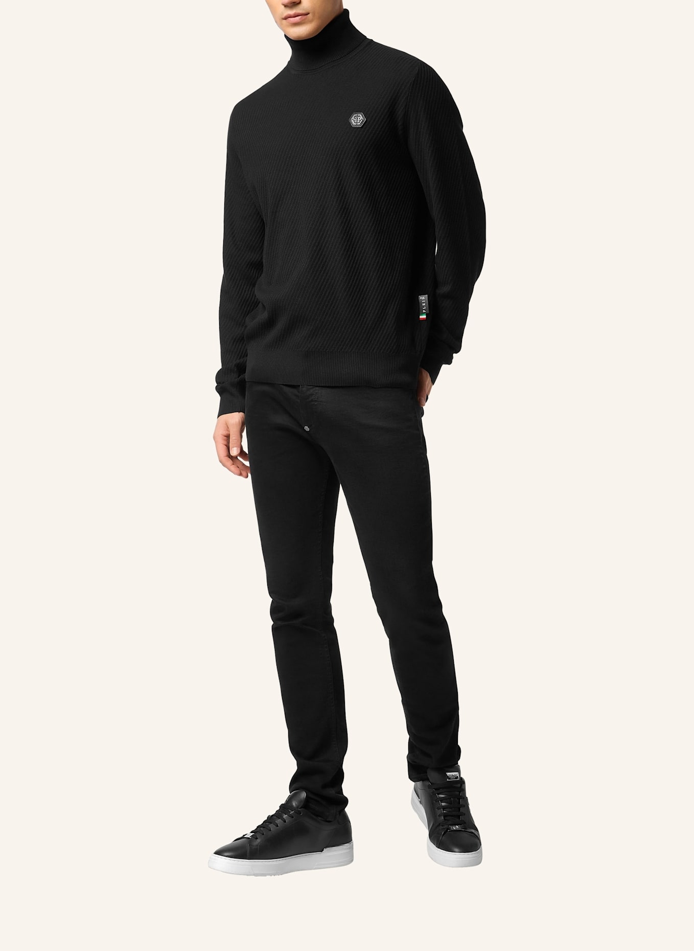 PHILIPP PLEIN Schildkrötenhals Ls: SCHWARZ