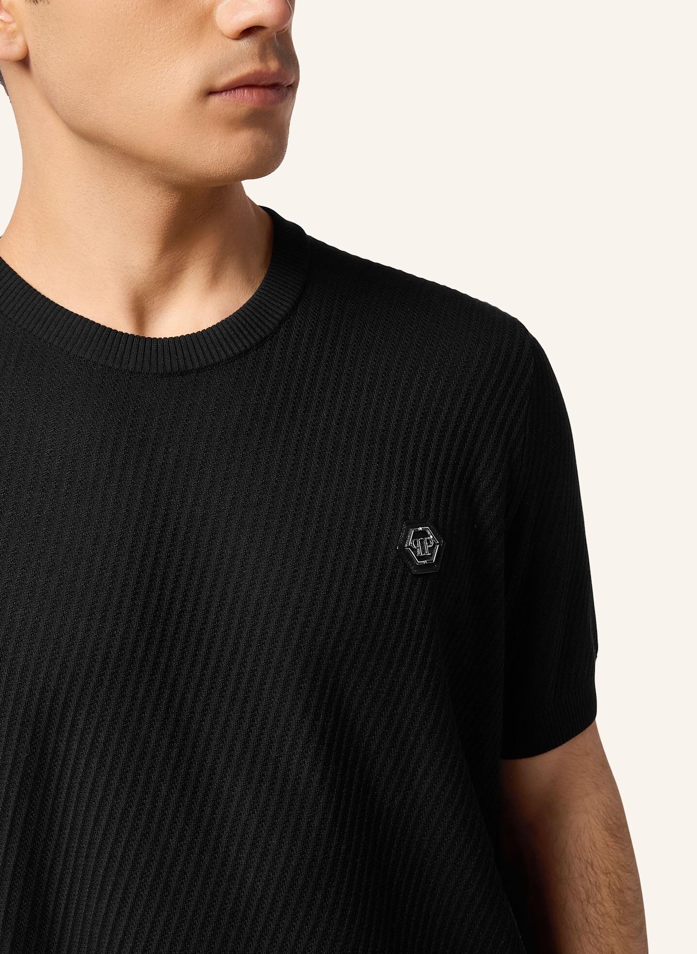 PHILIPP PLEIN Pullover Rundhalsausschnitt Ss: SCHWARZ