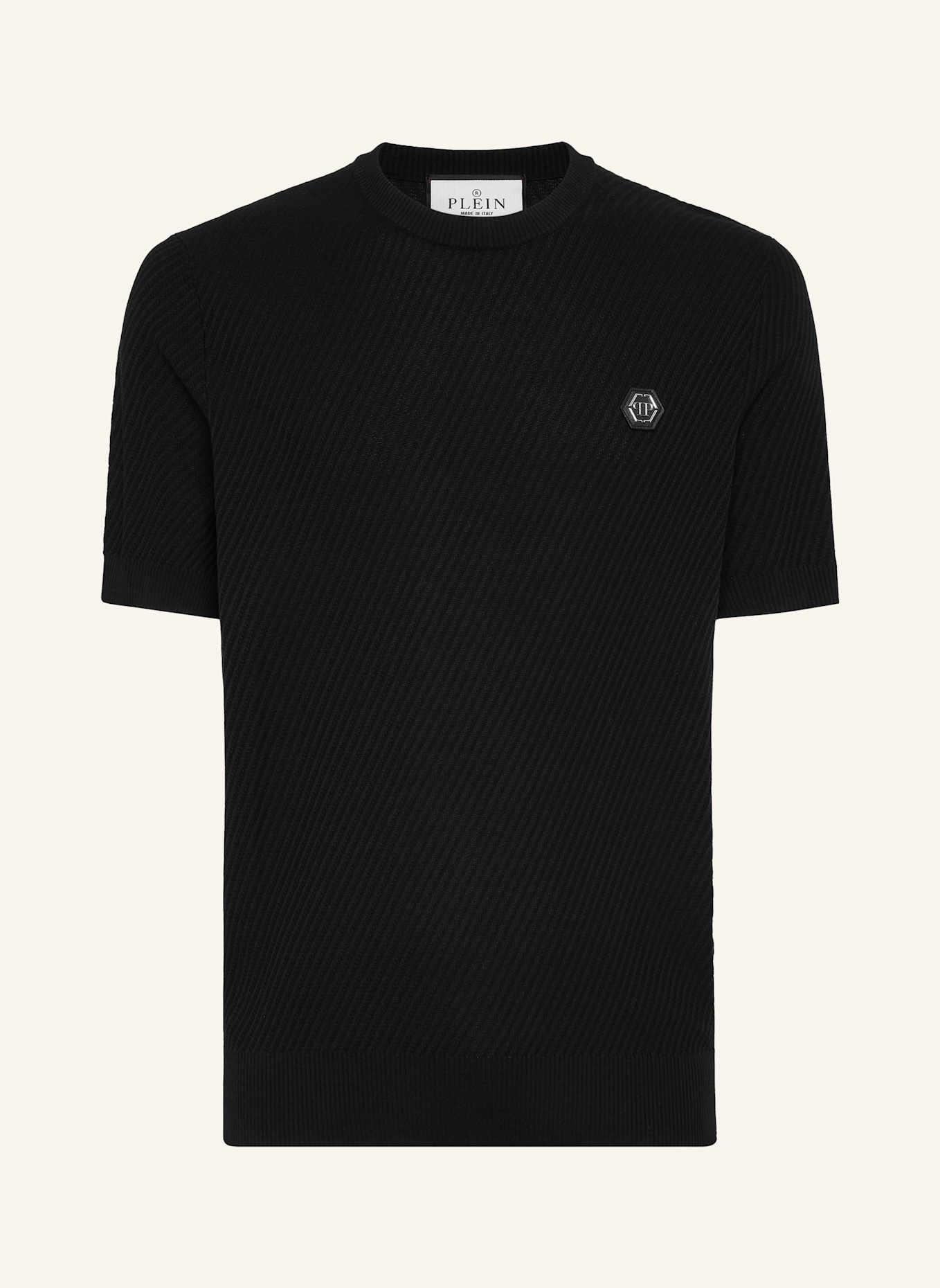 PHILIPP PLEIN Pullover Rundhalsausschnitt Ss: SCHWARZ