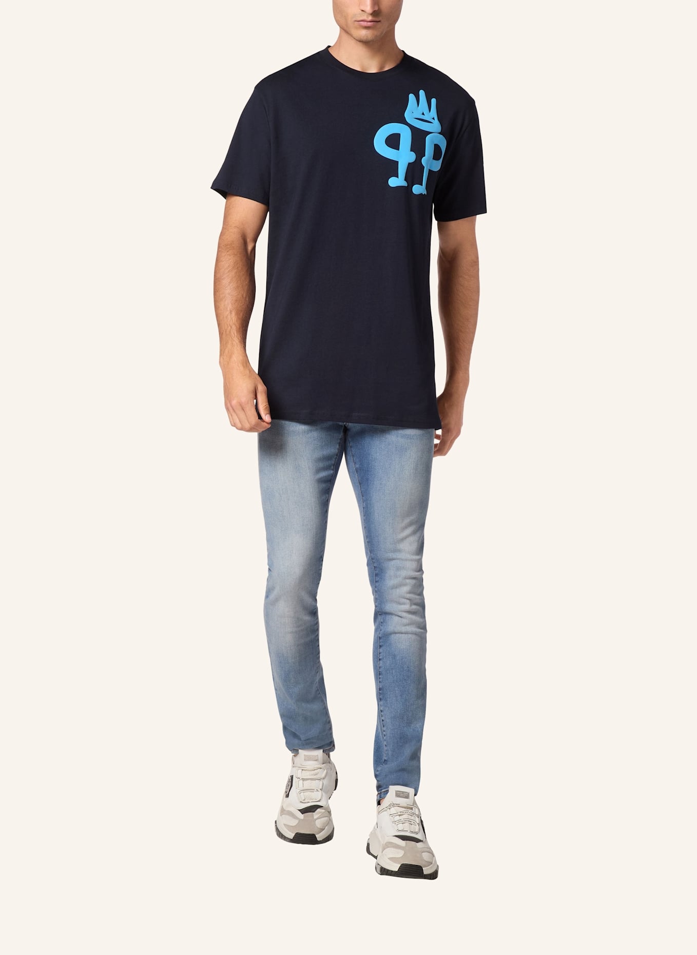 PHILIPP PLEIN PHILIPP PLEIN T-Shirt KING PLEIN: DUNKELBLAU