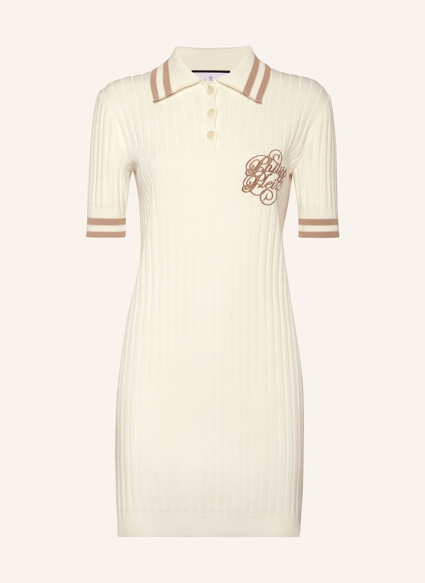 PHILIPP PLEIN Tageskleid aus Strick: WEISS