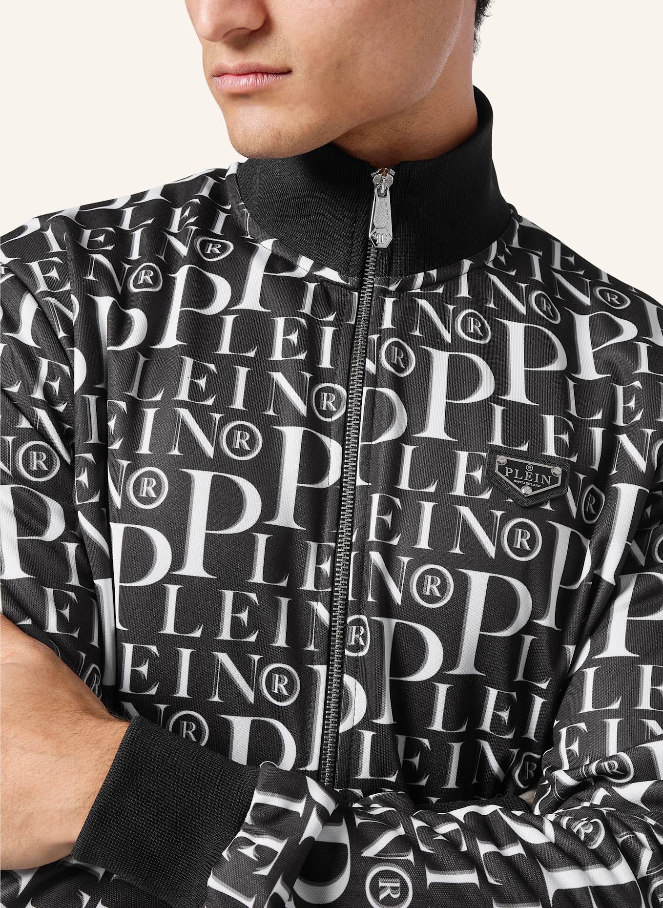 PHILIPP PLEIN Jogging-Jacke PHILIPP PLEIN TM: SCHWARZ