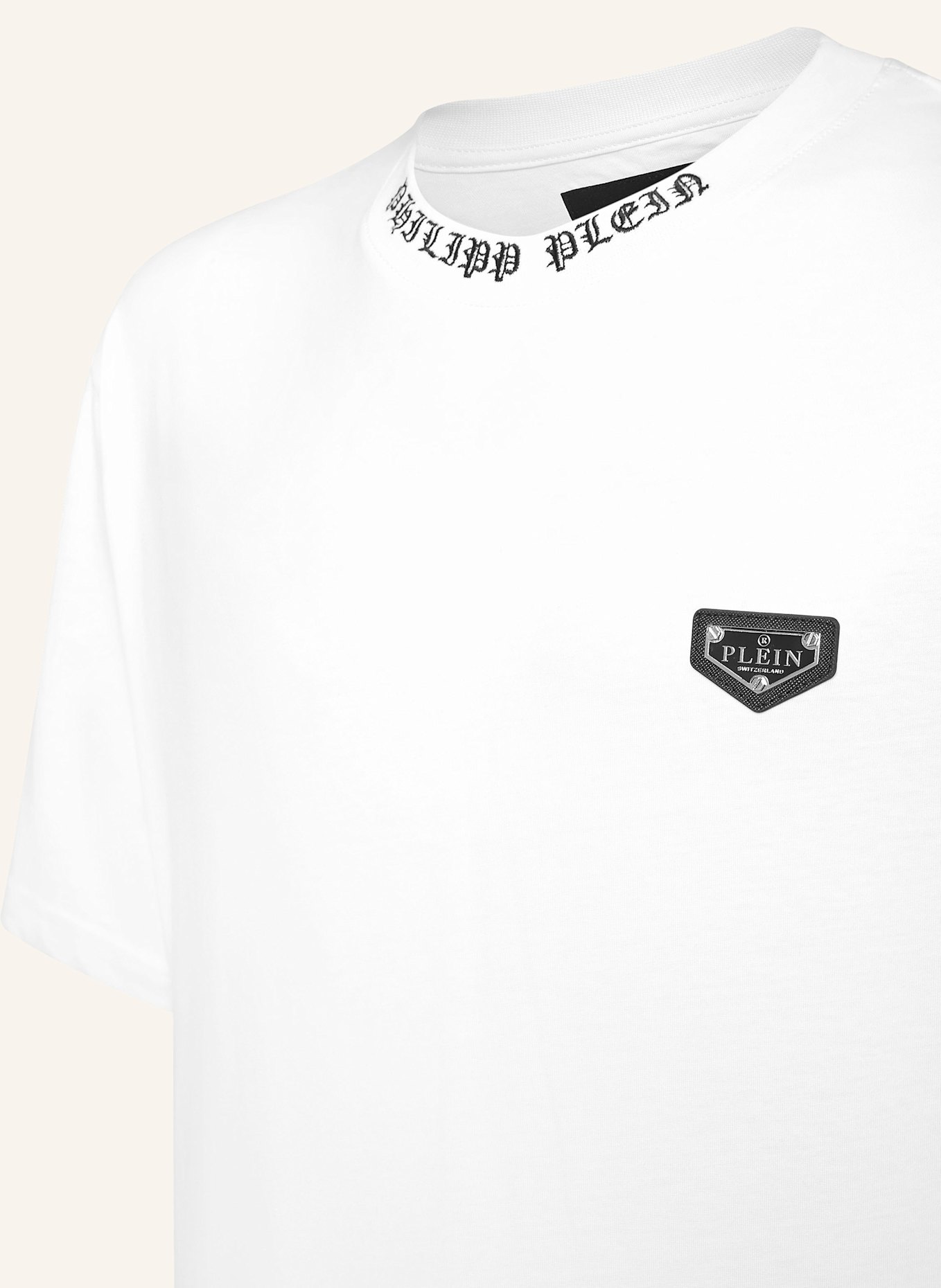 PHILIPP PLEIN T-Shirt Rundhalsausschnitt Ss PHILIPP PLEIN TM: WEISS