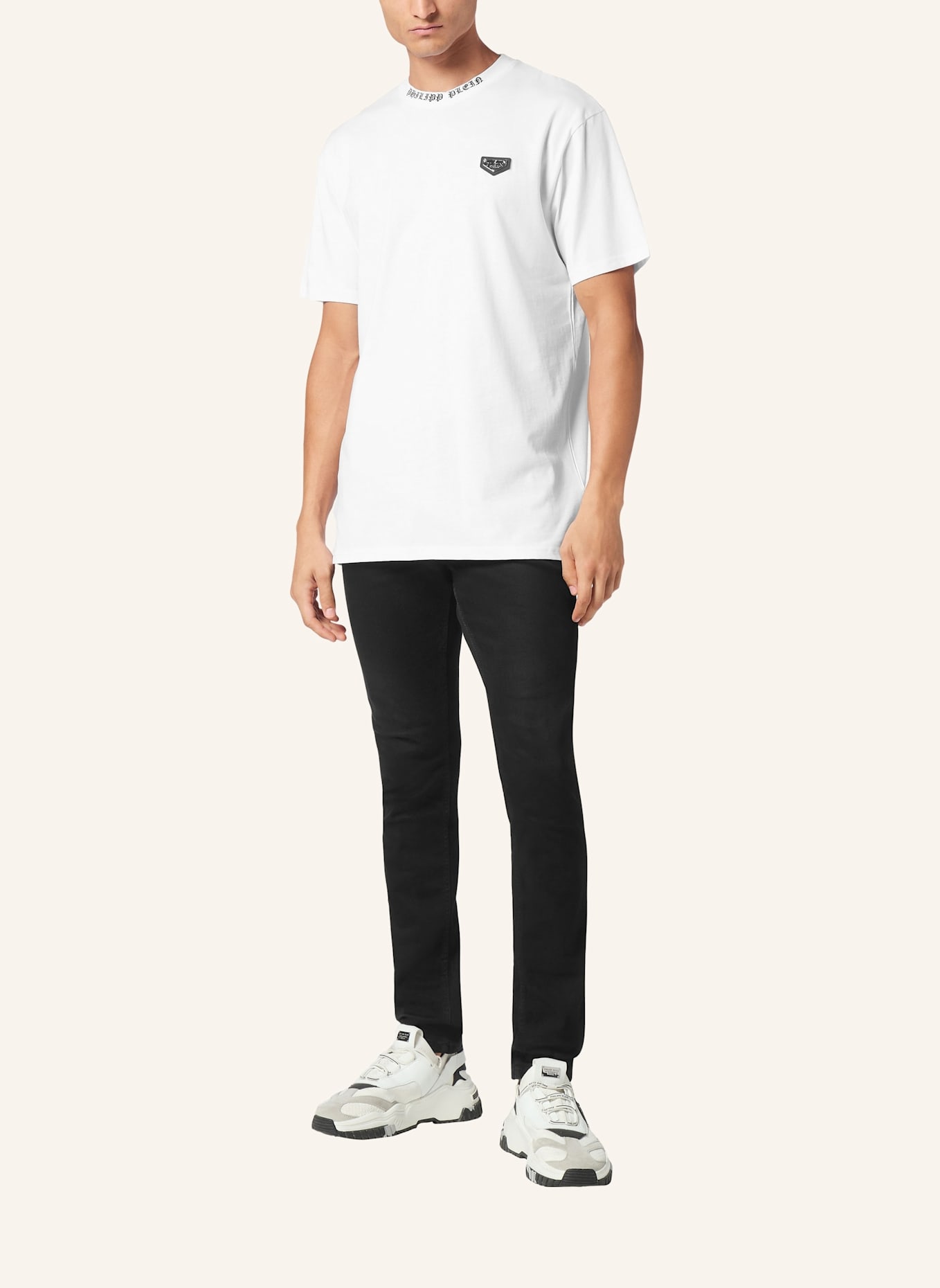 PHILIPP PLEIN T-Shirt Rundhalsausschnitt Ss PHILIPP PLEIN TM: WEISS