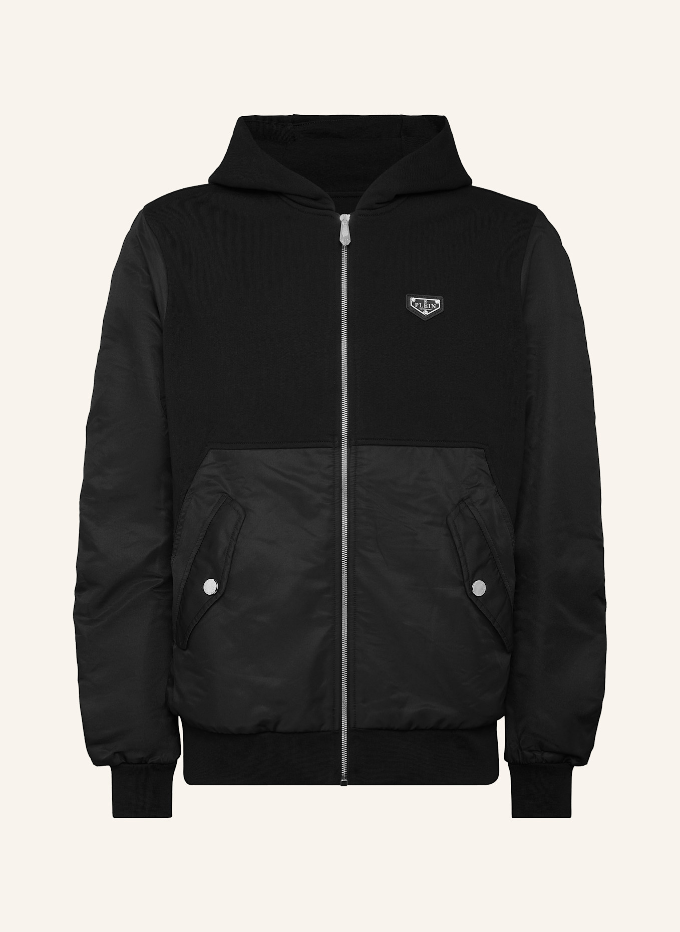 PHILIPP PLEIN PHILIPP PLEIN Sweatjacke mit Kapuze ICONIC PLEIN: SCHWARZ