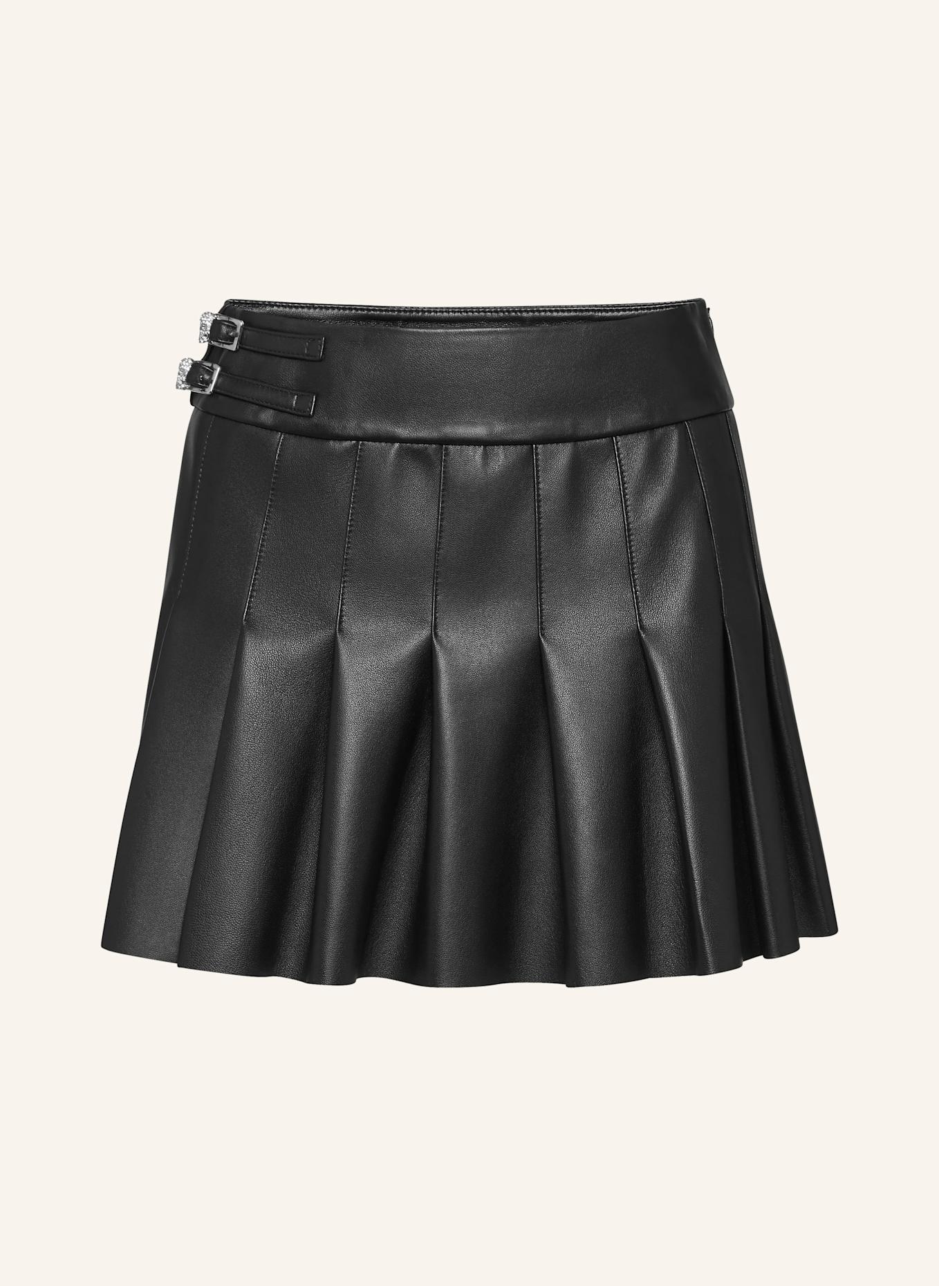 PHILIPP PLEIN Lederrock Mini: SCHWARZ