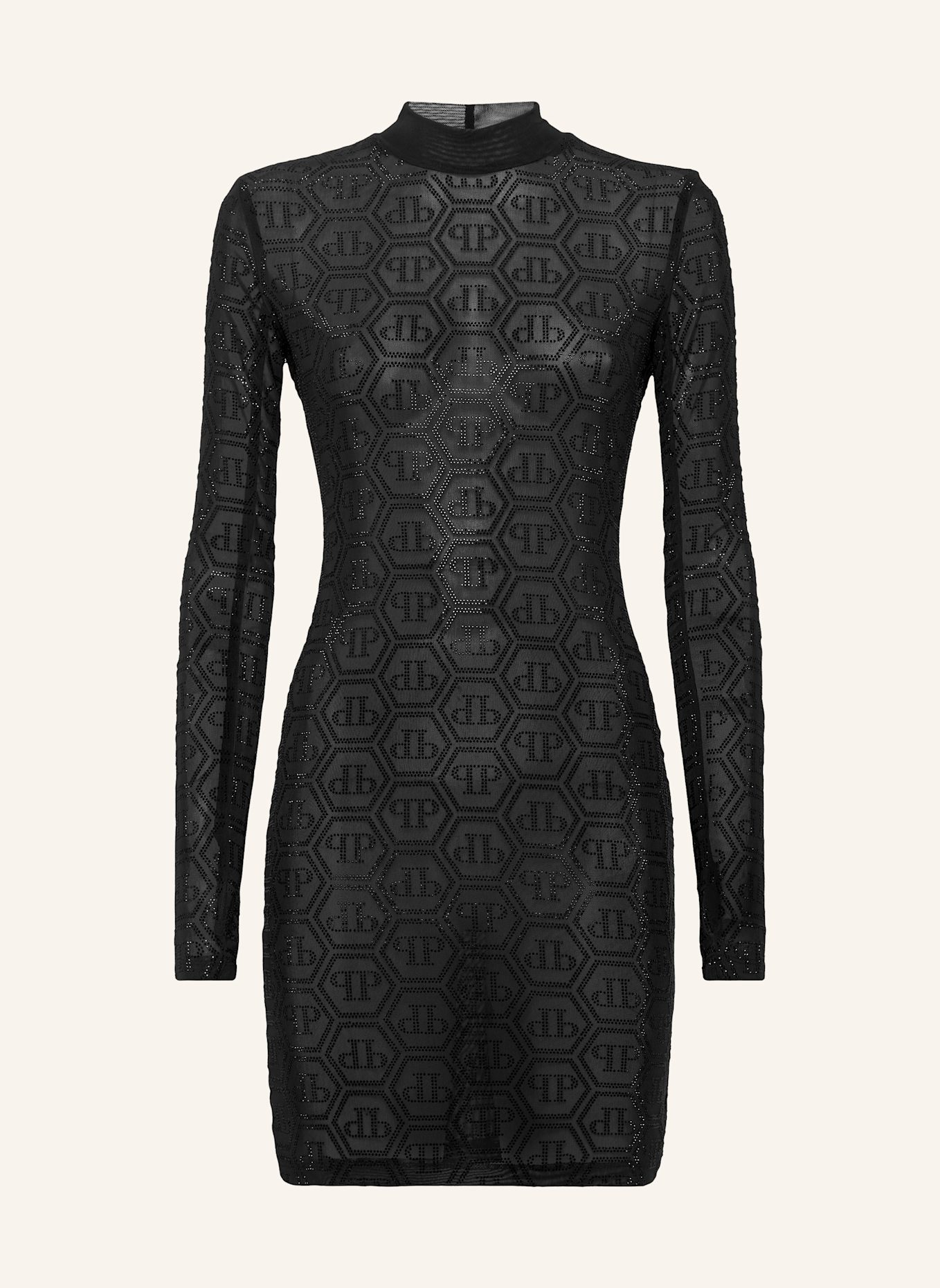 PHILIPP PLEIN Kurzes Kleid MONOGRAM: SCHWARZ