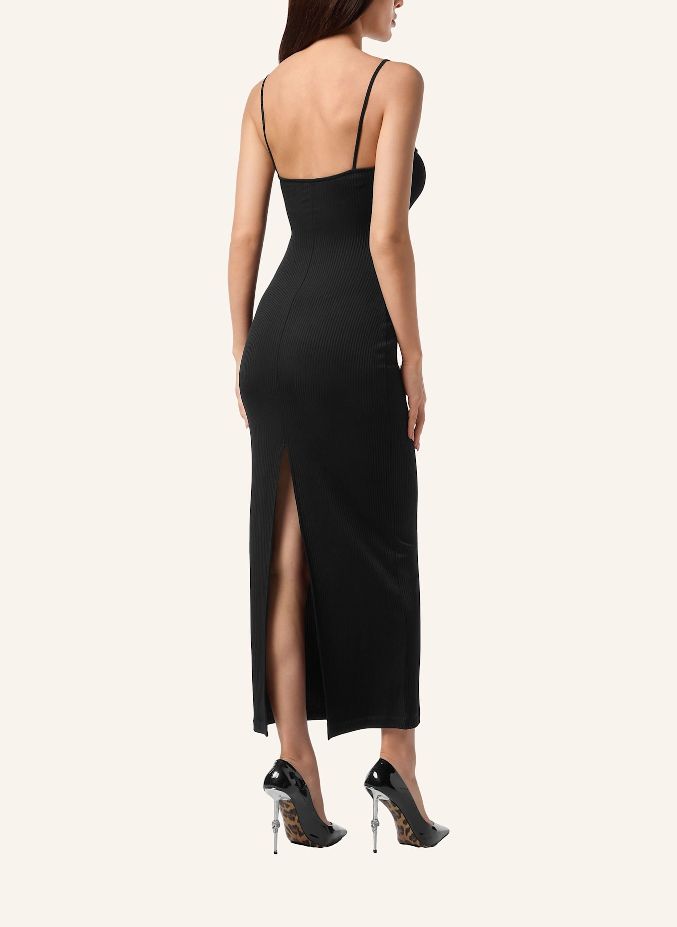 PHILIPP PLEIN Langes Kleid: SCHWARZ