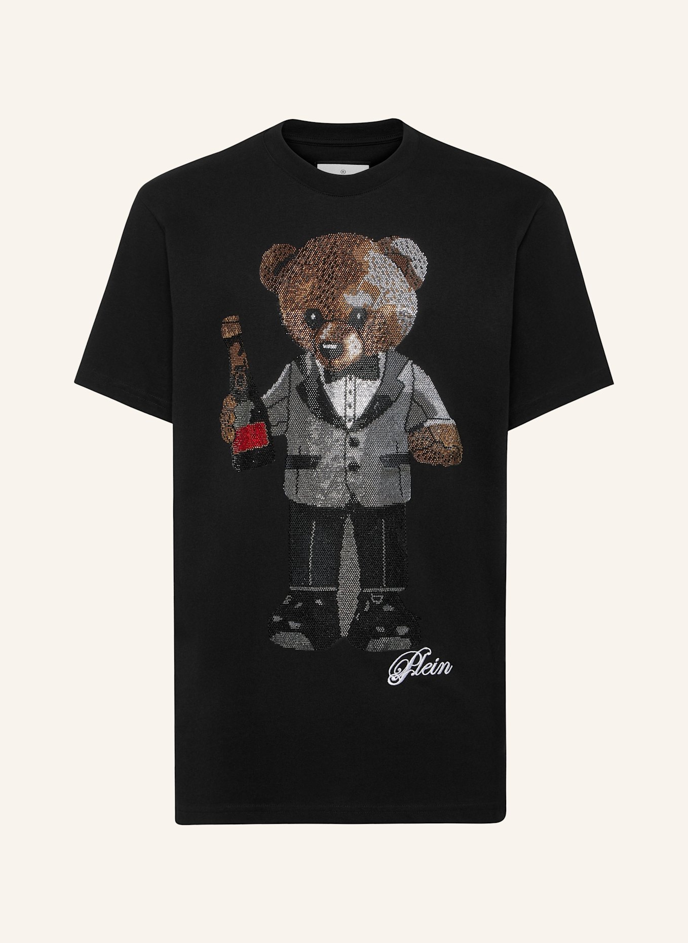 PHILIPP PLEIN T-Shirt Rundhalsausschnitt Ss TEDDY: SCHWARZ