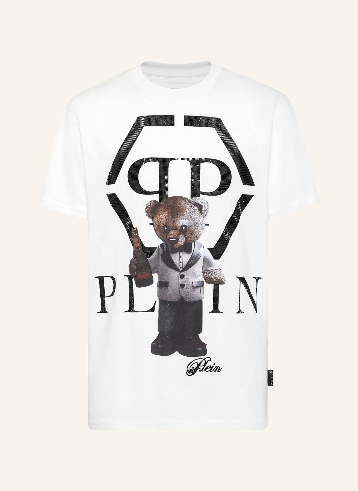 PHILIPP PLEIN T-Shirt Rundhalsausschnitt Ss TEDDY: WEISS