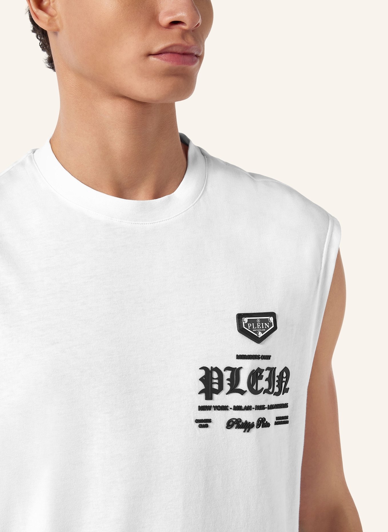 PHILIPP PLEIN T-Shirt Rundhalsausschnitt Ss: WEISS