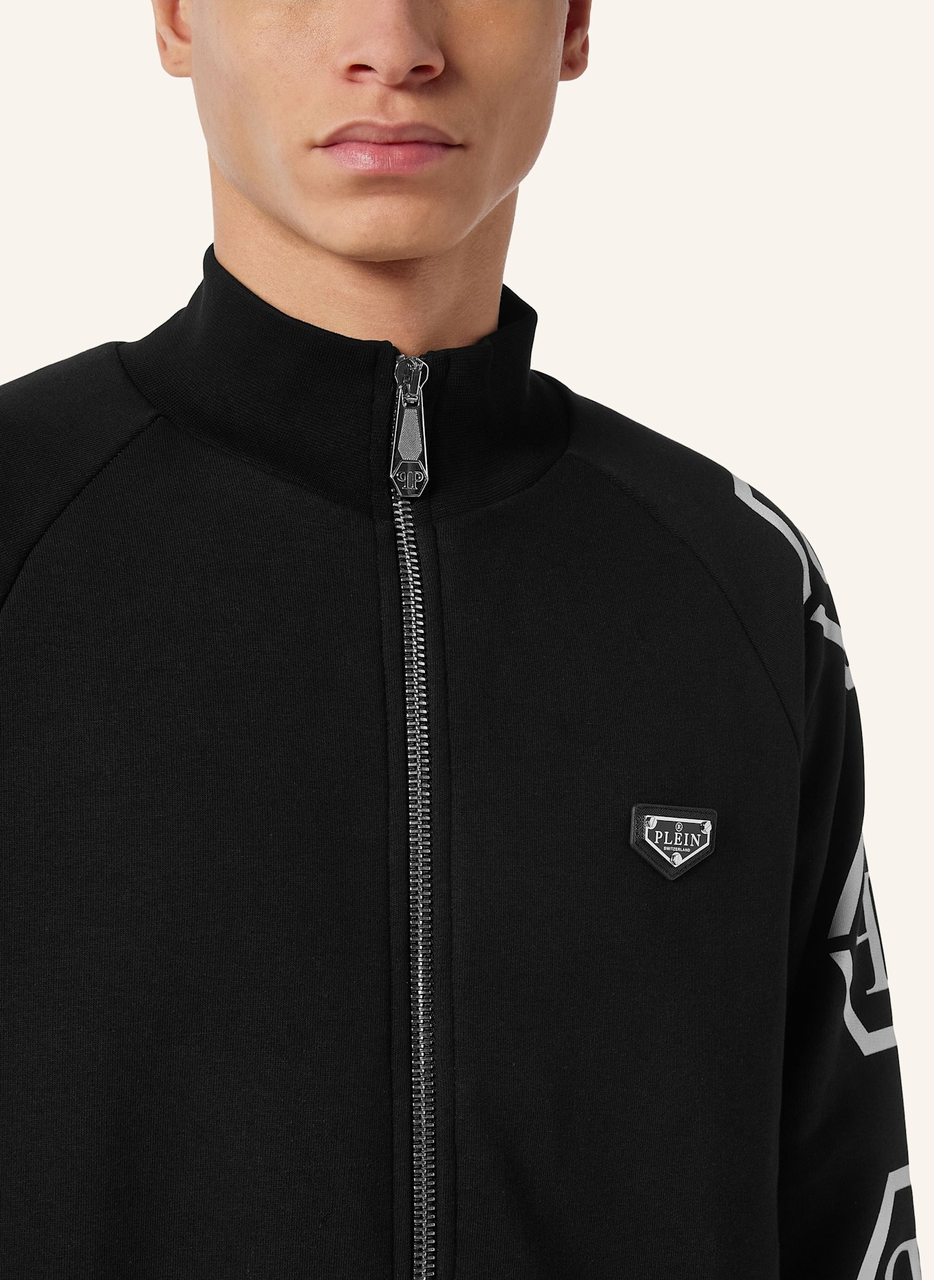 PHILIPP PLEIN Jogging-Jacke HEXAGON: SCHWARZ