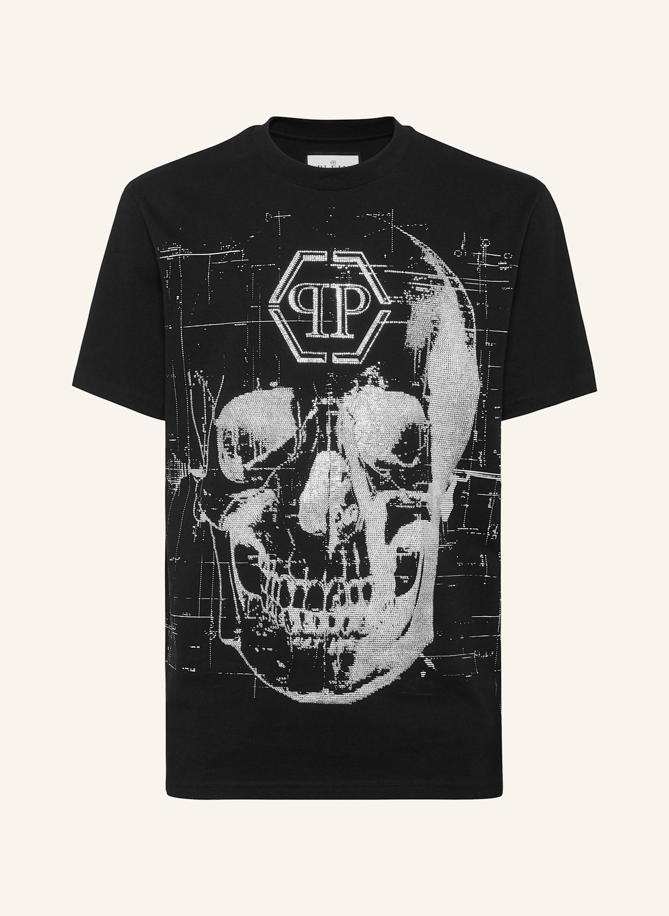 PHILIPP PLEIN T-Shirt Rundhalsausschnitt Ss SKULL: SCHWARZ