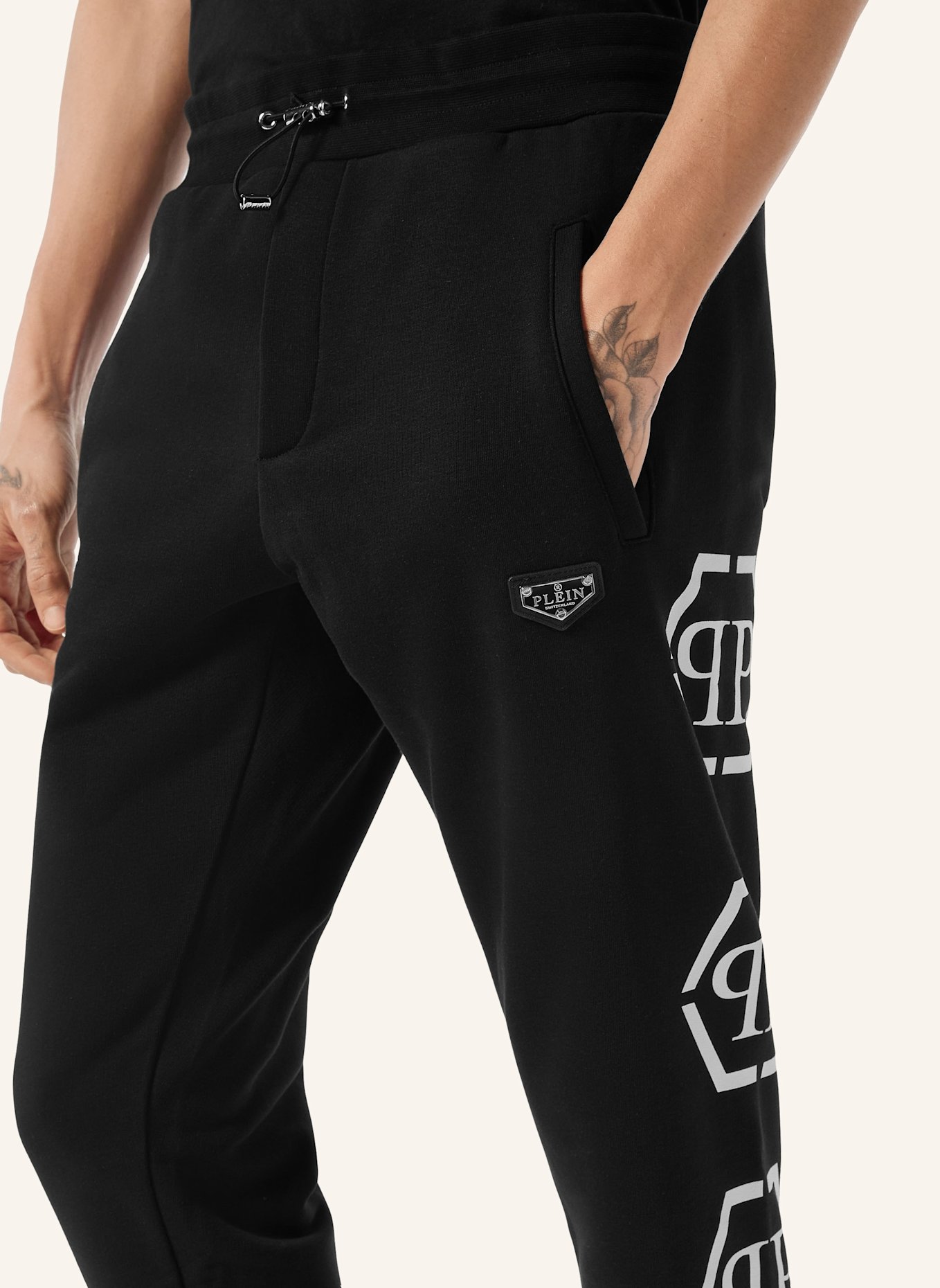PHILIPP PLEIN Jogginghosen HEXAGON: SCHWARZ