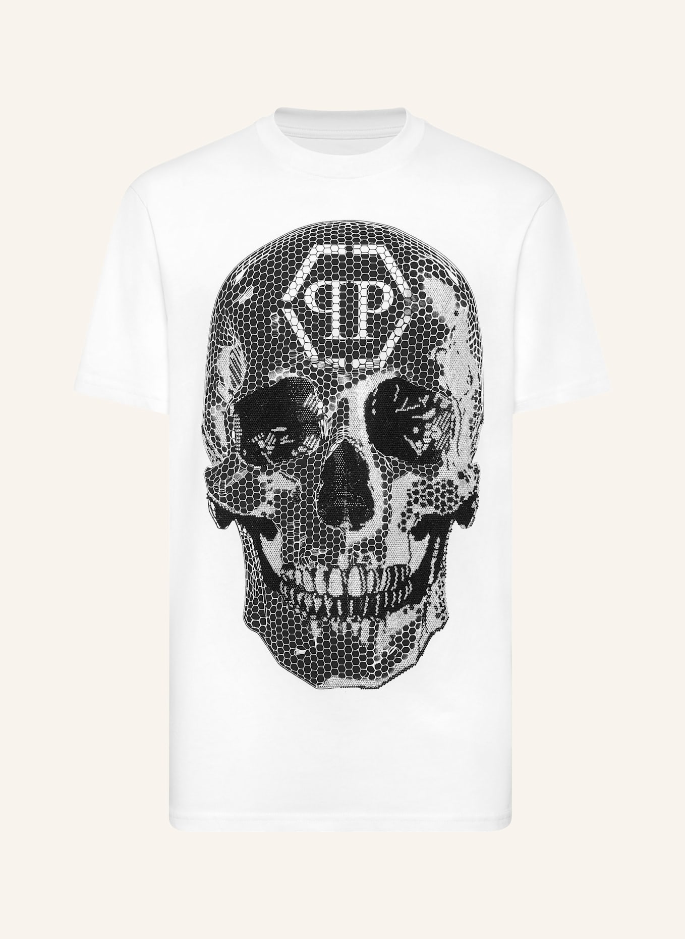 PHILIPP PLEIN T-Shirt Rundhalsausschnitt Ss SKULL: SCHWARZ