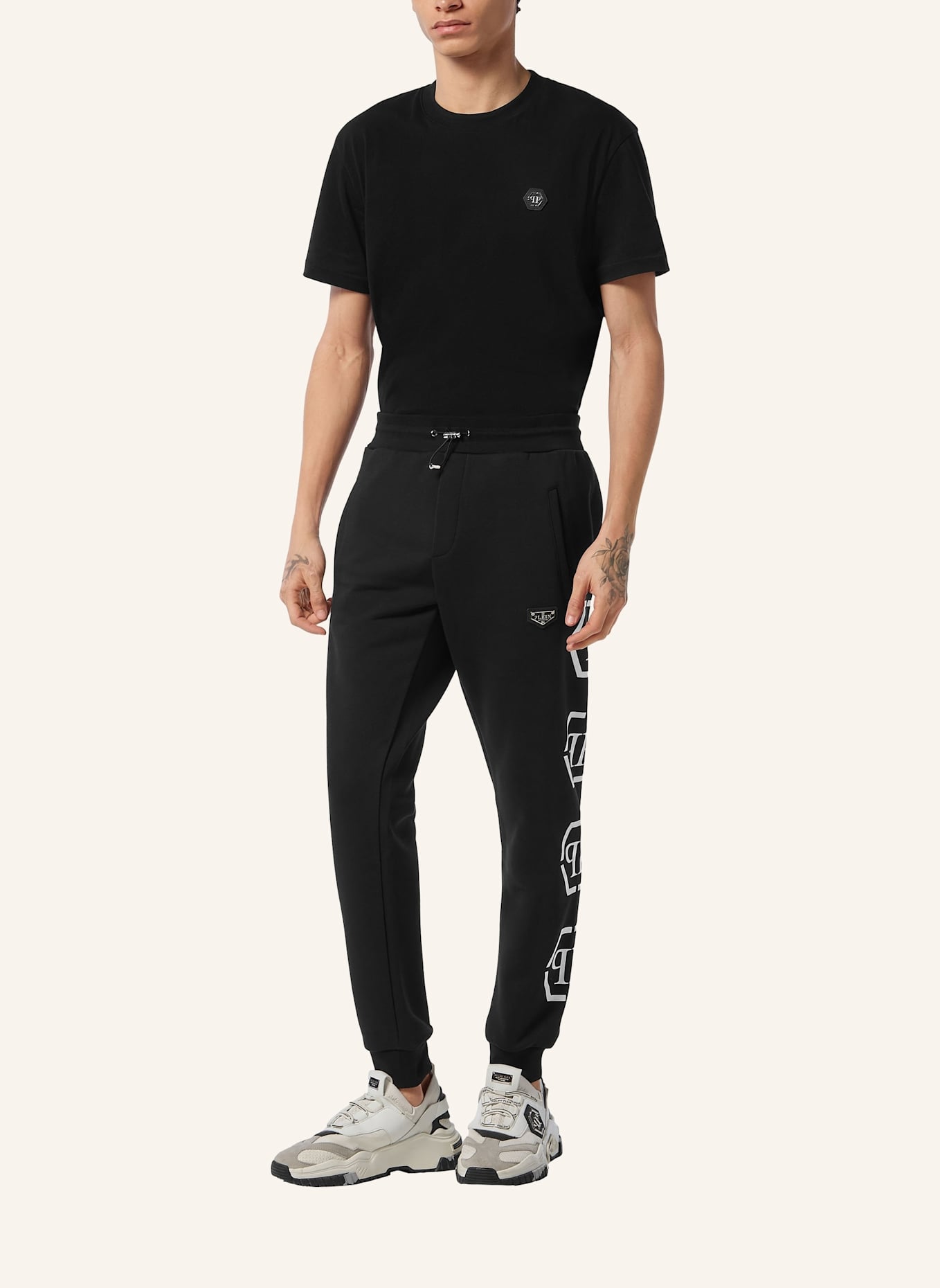 PHILIPP PLEIN Jogginghosen HEXAGON: SCHWARZ