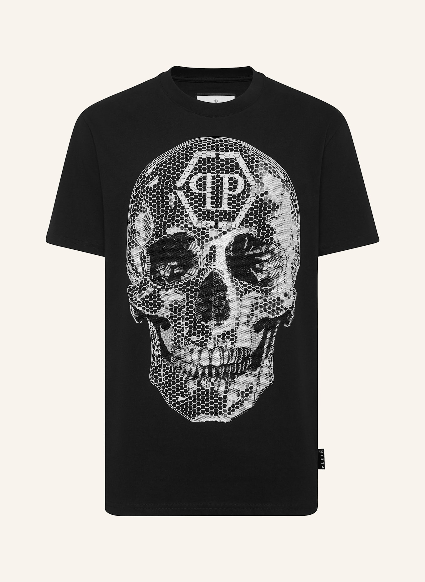 PHILIPP PLEIN T-Shirt Rundhalsausschnitt Ss SKULL: SCHWARZ