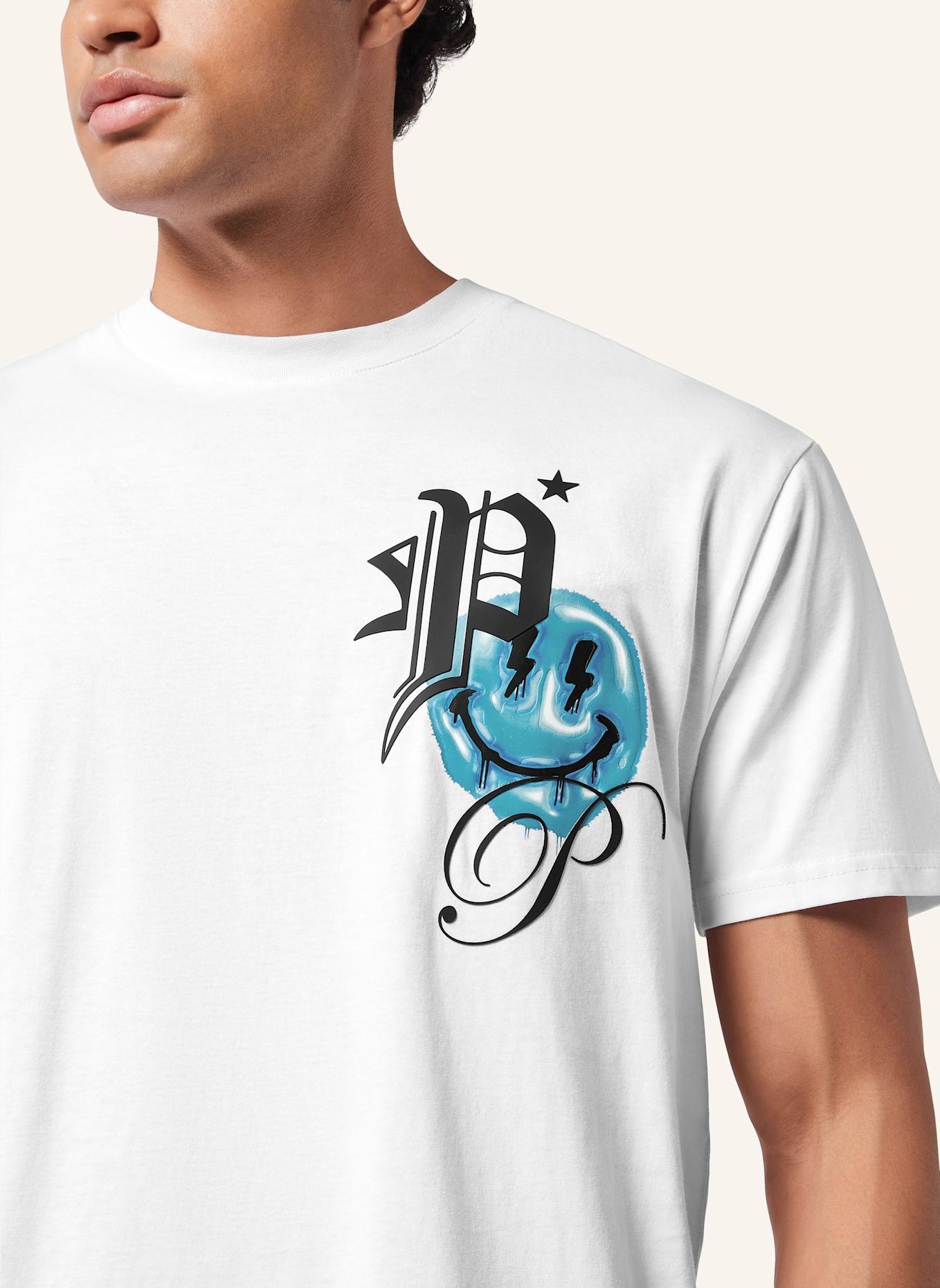 PHILIPP PLEIN T-Shirt Rundhalsausschnitt Ss SMILE: WEISS