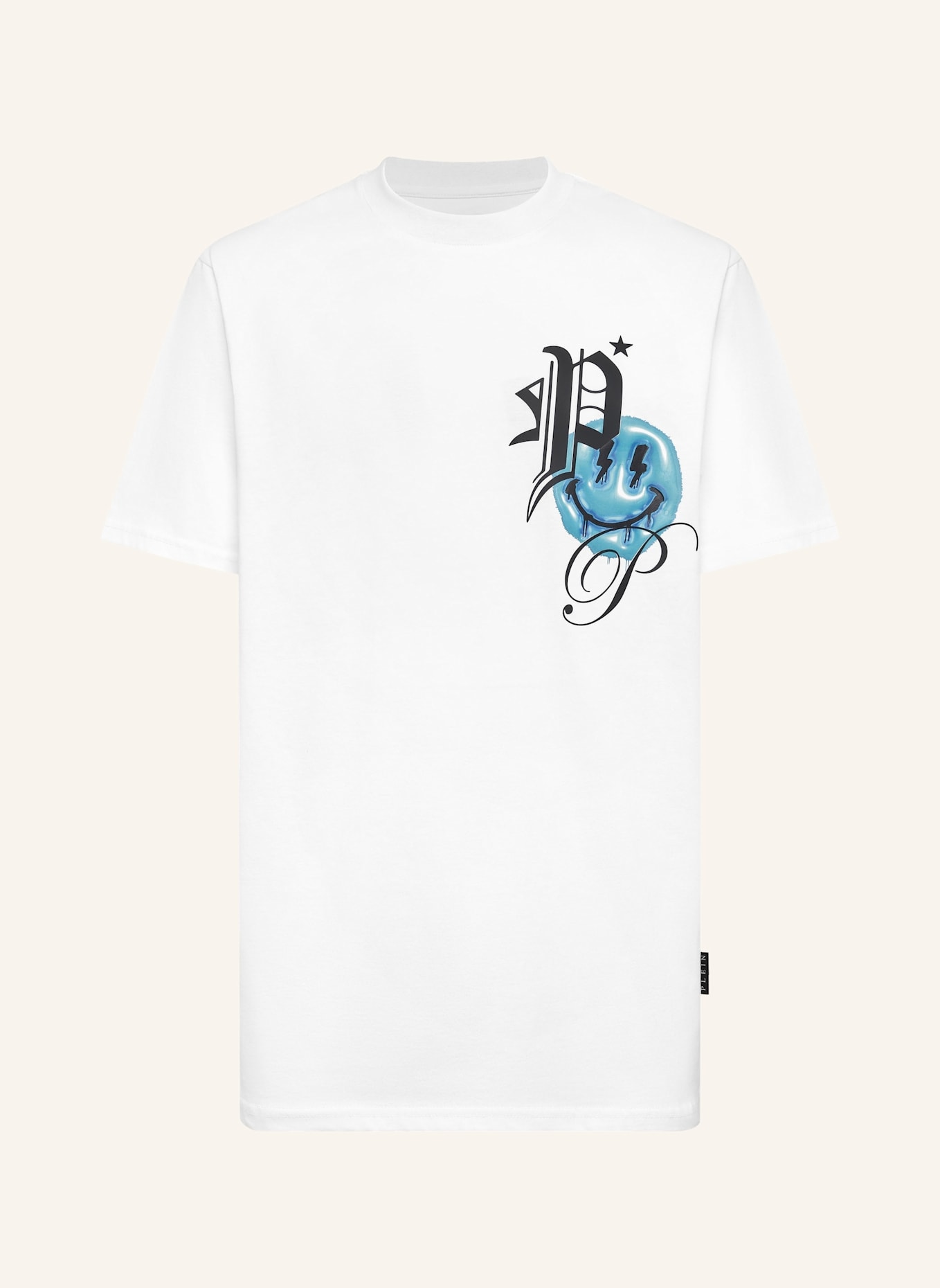 PHILIPP PLEIN T-Shirt Rundhalsausschnitt Ss SMILE: WEISS