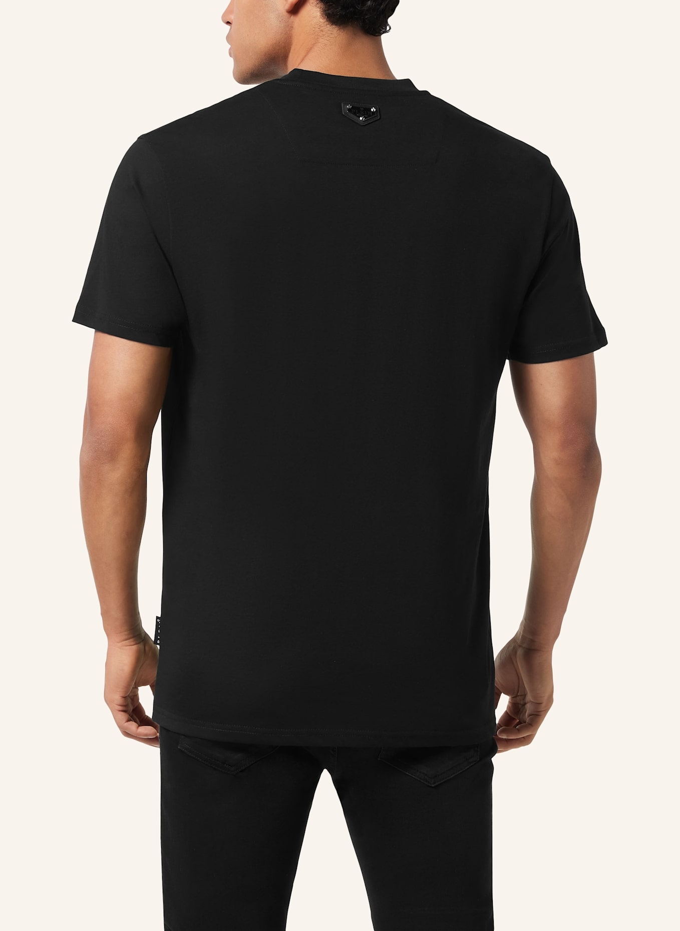 PHILIPP PLEIN T-Shirt Rundhalsausschnitt Ss SMILE: SCHWARZ