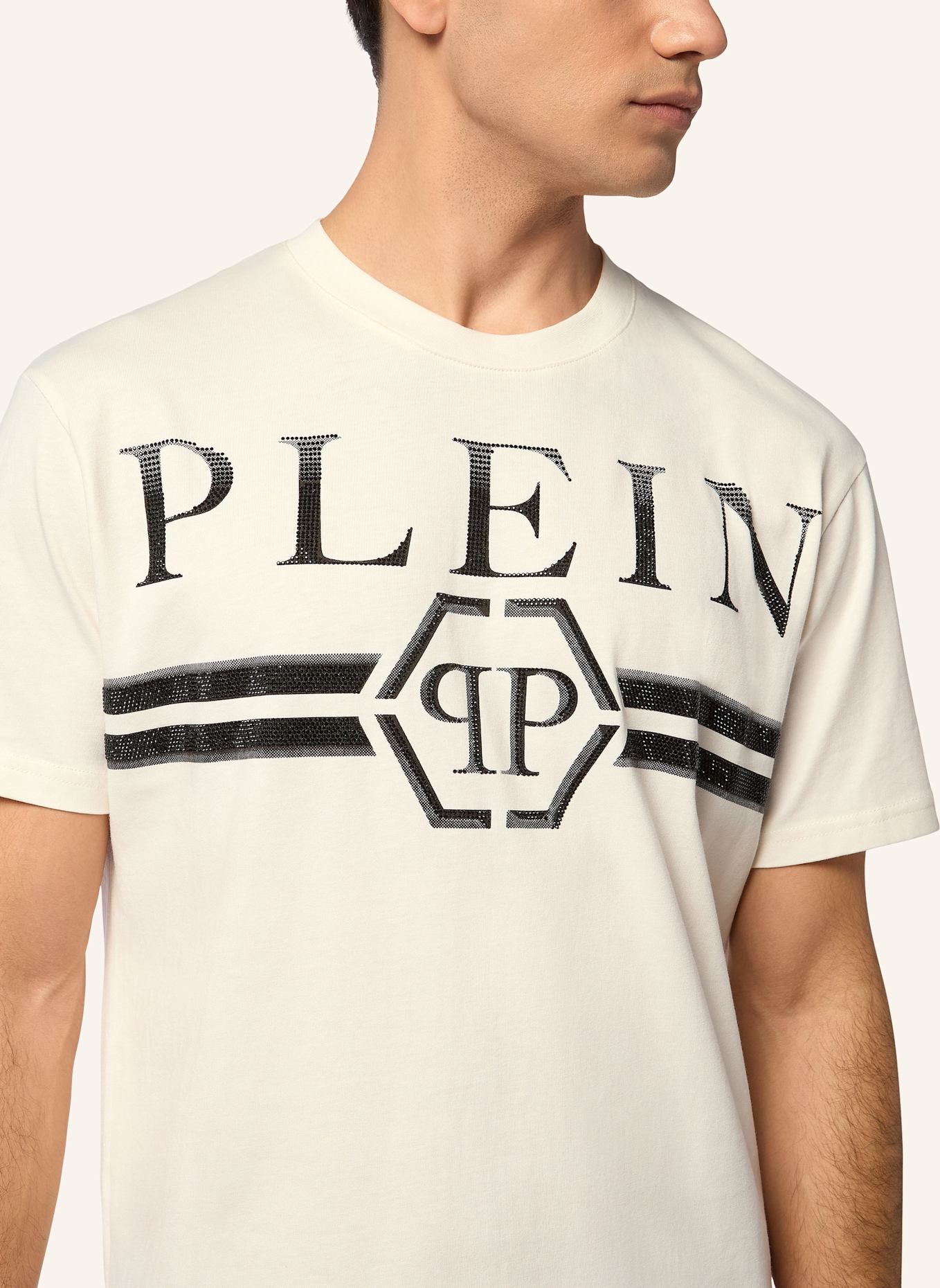 PHILIPP PLEIN T-Shirt Rundhalsausschnitt Ss: SCHWARZ