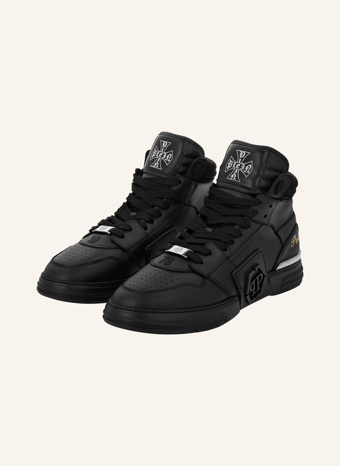 PHILIPP PLEIN Mid-Top Turnschuhe PHANTOM KICKS: SCHWARZ