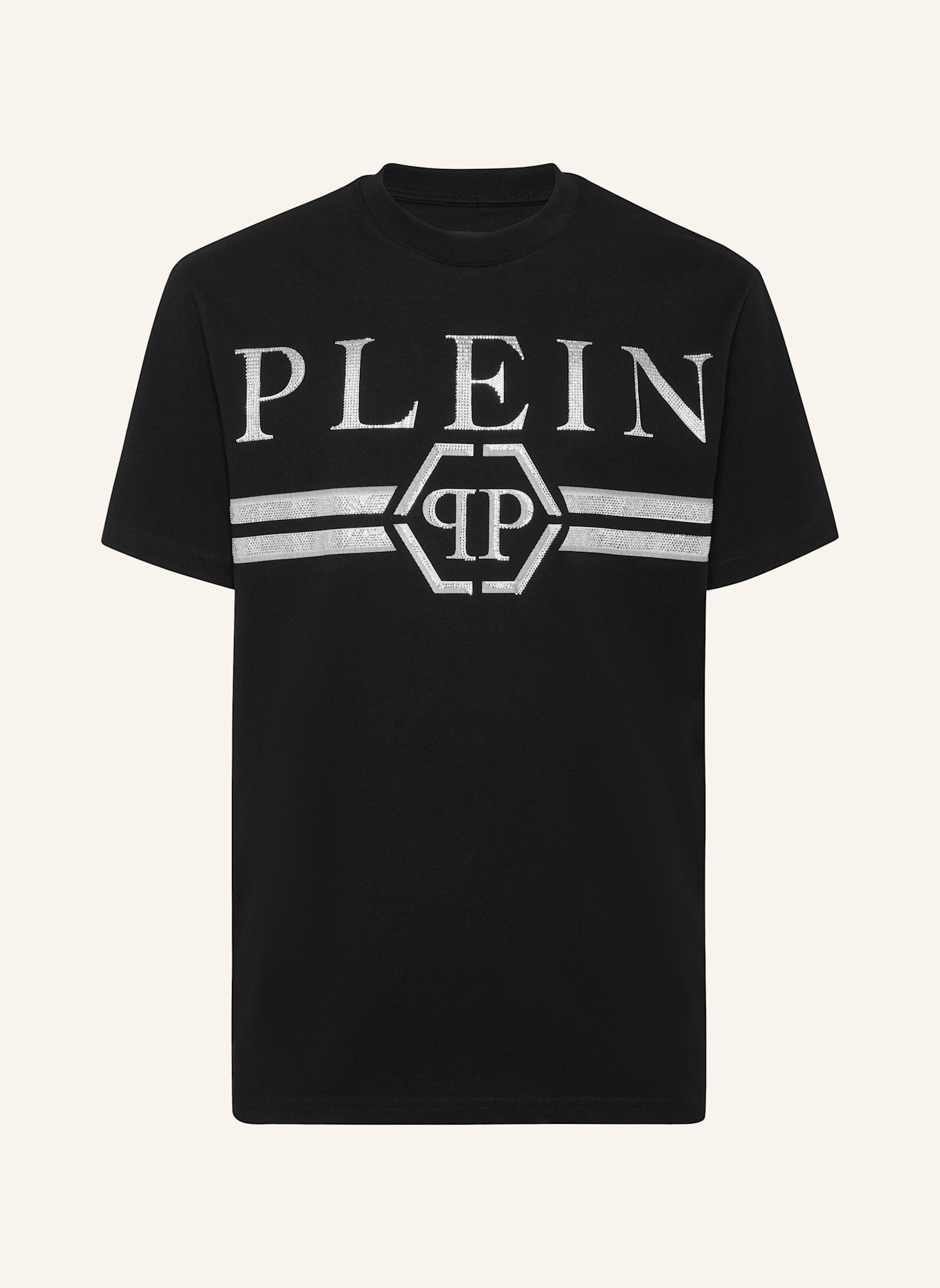 PHILIPP PLEIN T-Shirt Rundhalsausschnitt Ss: SCHWARZ