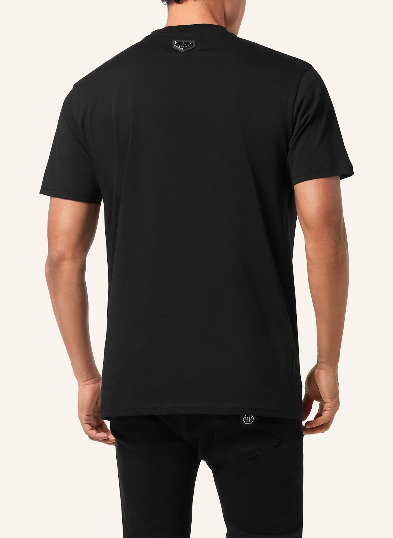 PHILIPP PLEIN T-Shirt Rundhalsausschnitt Ss TEDDY: SCHWARZ
