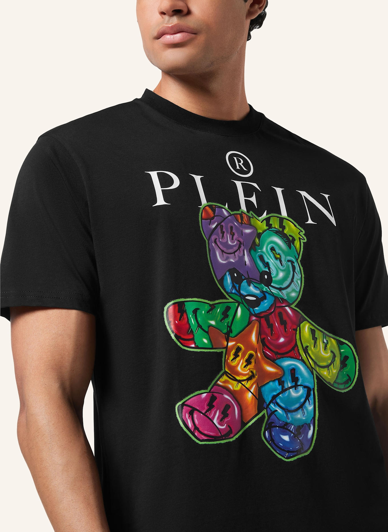 PHILIPP PLEIN T-Shirt Rundhalsausschnitt Ss TEDDY: SCHWARZ