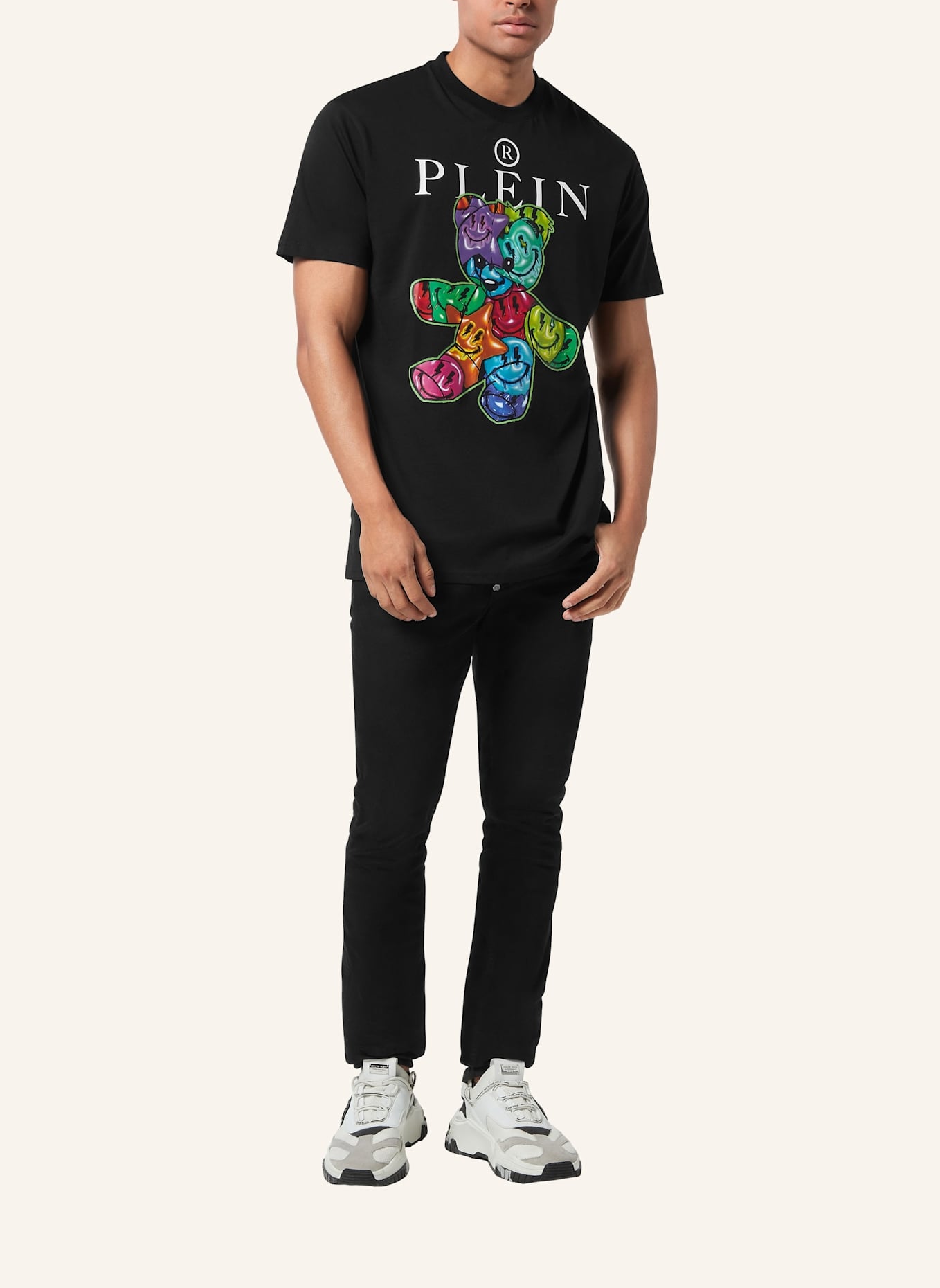 PHILIPP PLEIN T-Shirt Rundhalsausschnitt Ss TEDDY: SCHWARZ