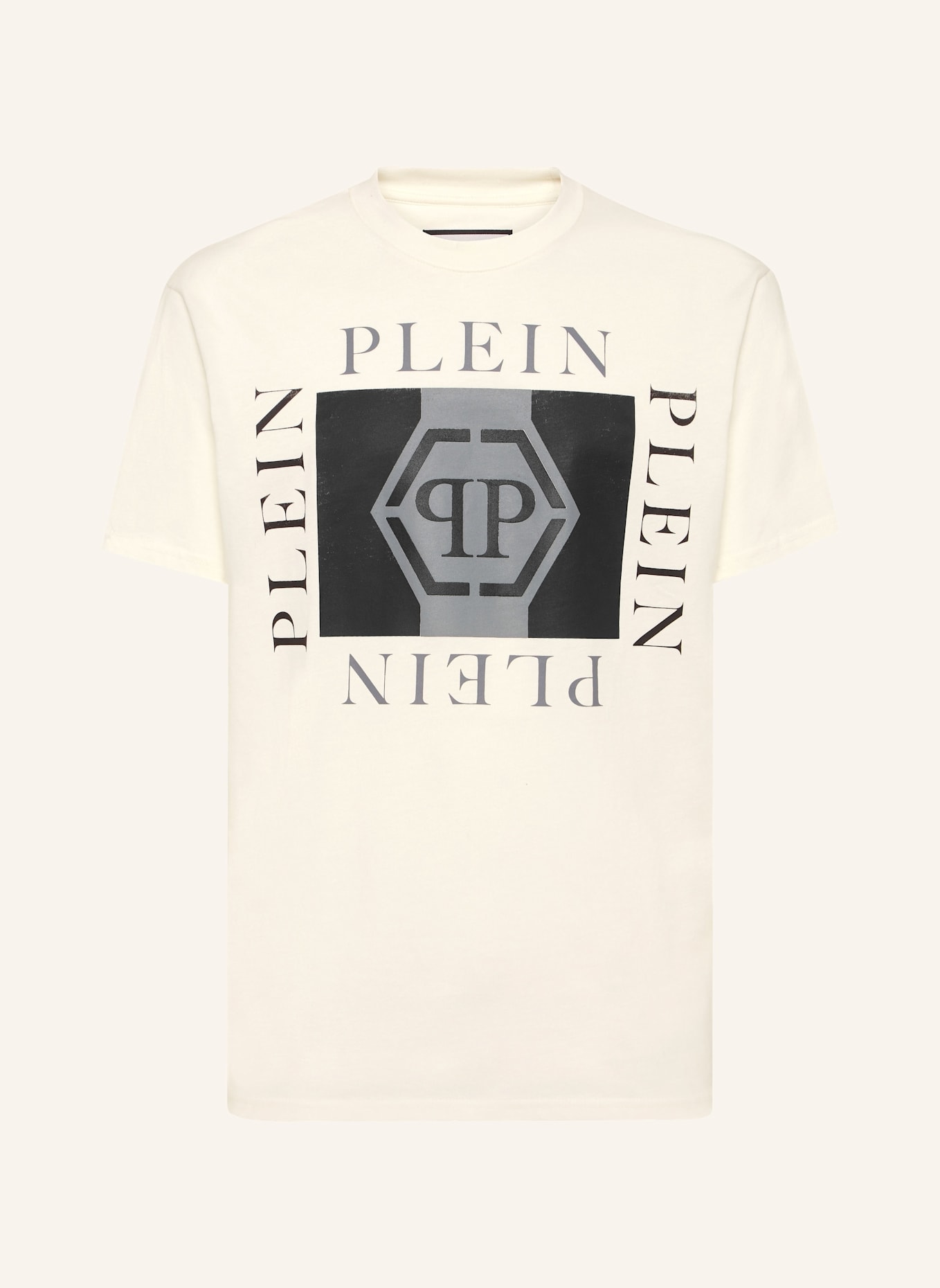 PHILIPP PLEIN T-Shirt Rundhalsausschnitt Ss HEXAGON: SCHWARZ