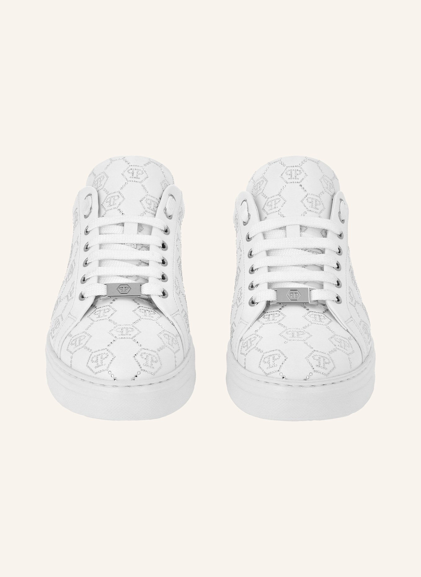 PHILIPP PLEIN Lo-Top Turnschuhe MONOGRAM: WEISS