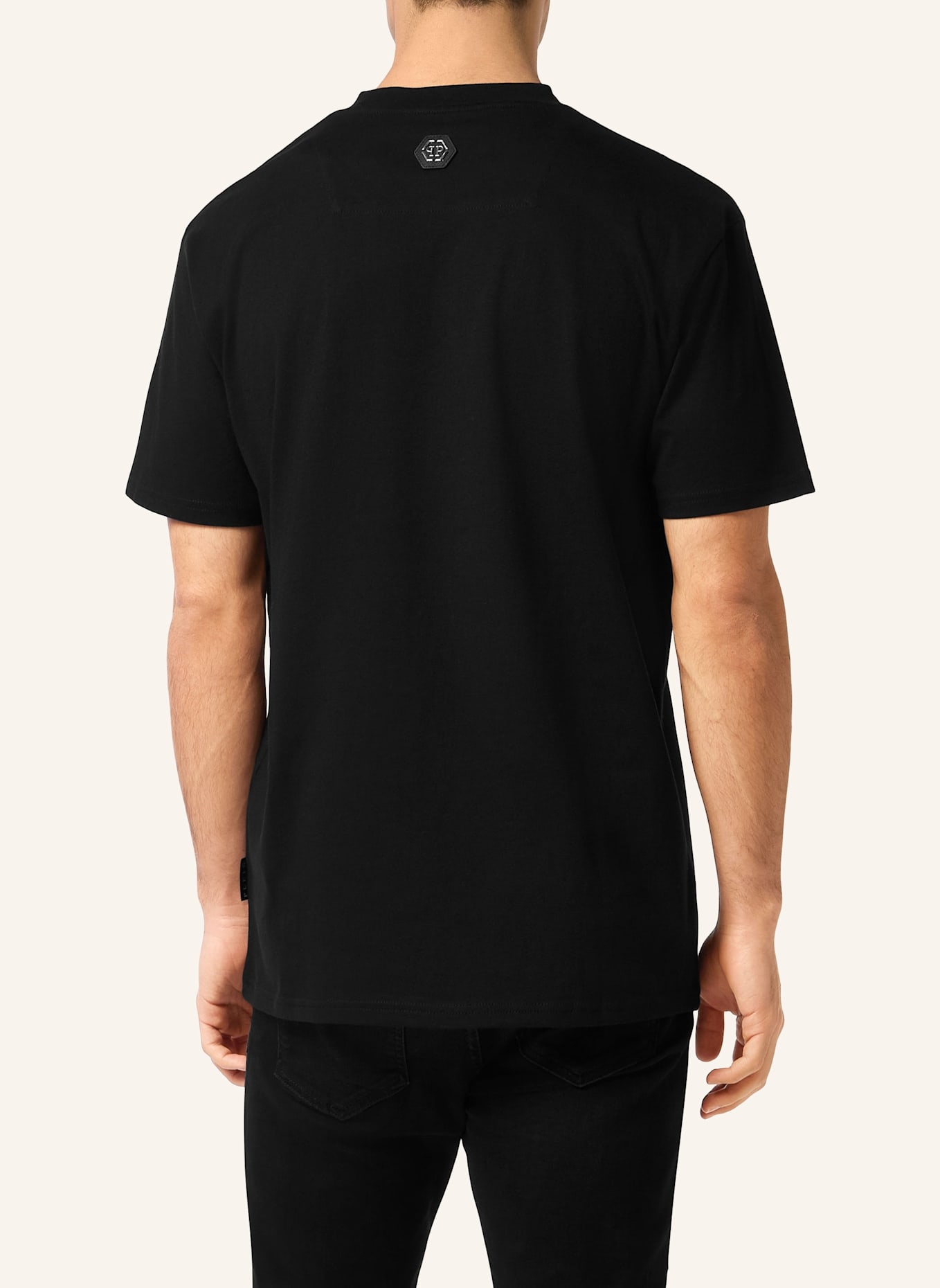 PHILIPP PLEIN T-Shirt Rundhalsausschnitt Ss HEXAGON: SCHWARZ