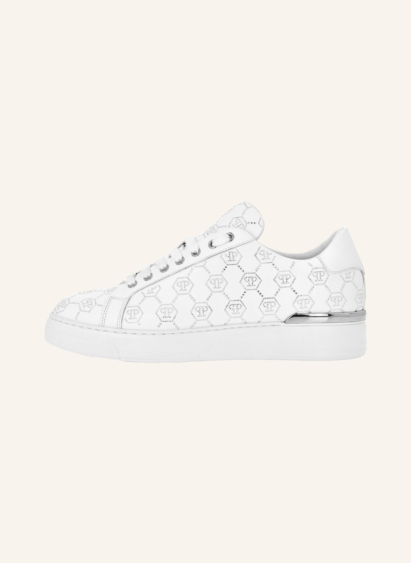 PHILIPP PLEIN Lo-Top Turnschuhe MONOGRAM: WEISS