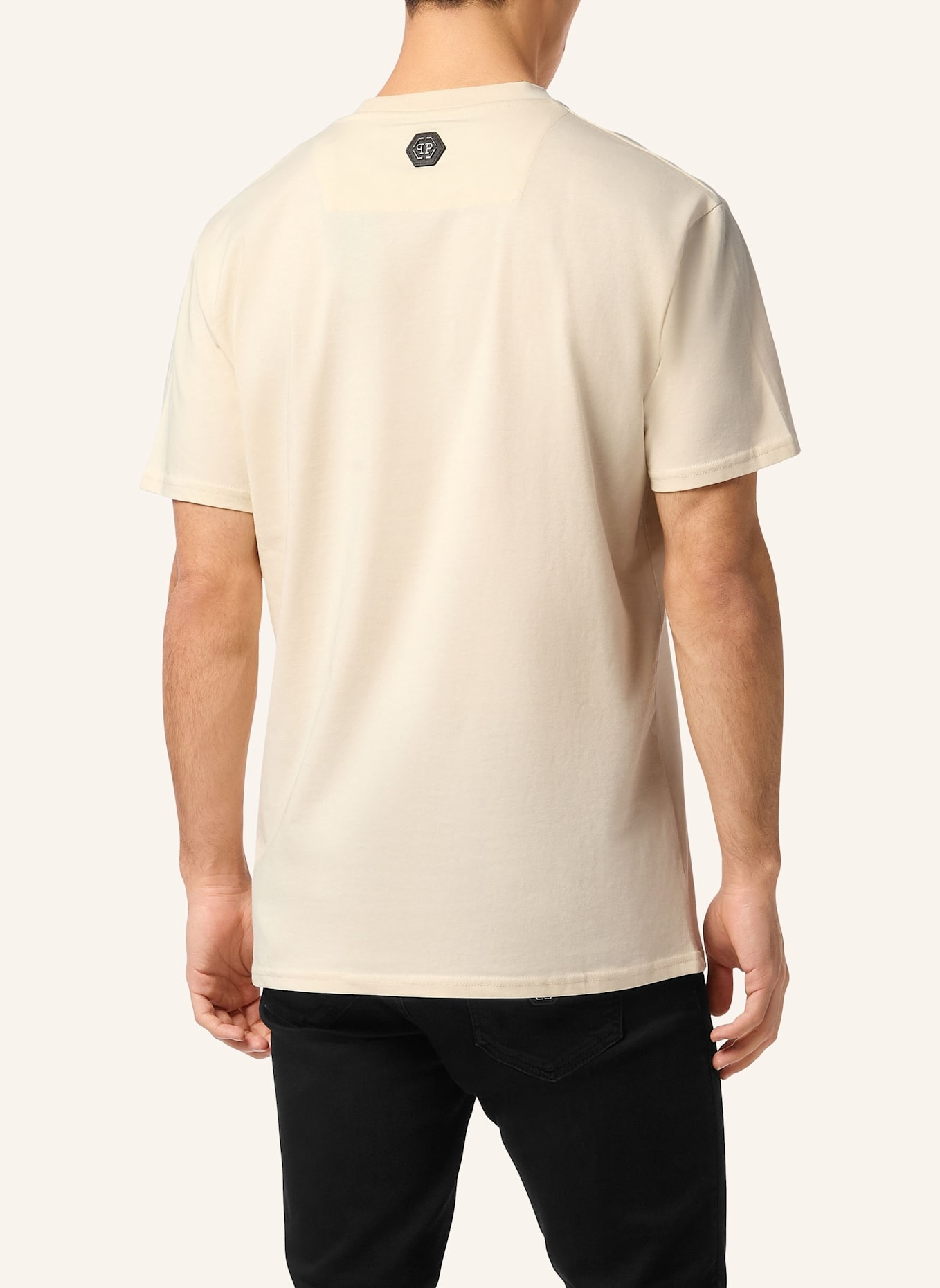 PHILIPP PLEIN T-Shirt Rundhalsausschnitt Ss HEXAGON: BEIGE