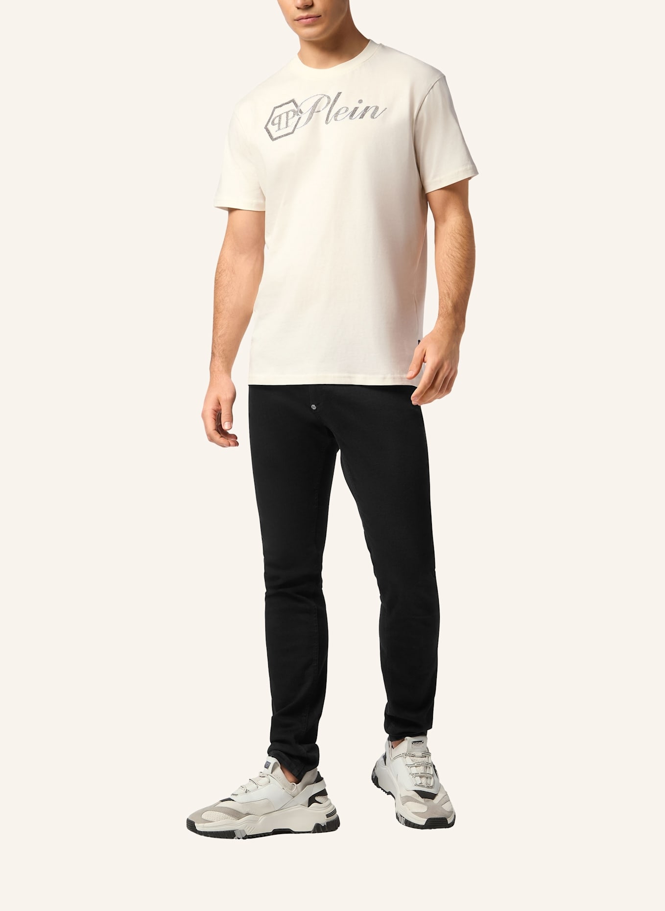 PHILIPP PLEIN T-Shirt Rundhalsausschnitt Ss: SCHWARZ
