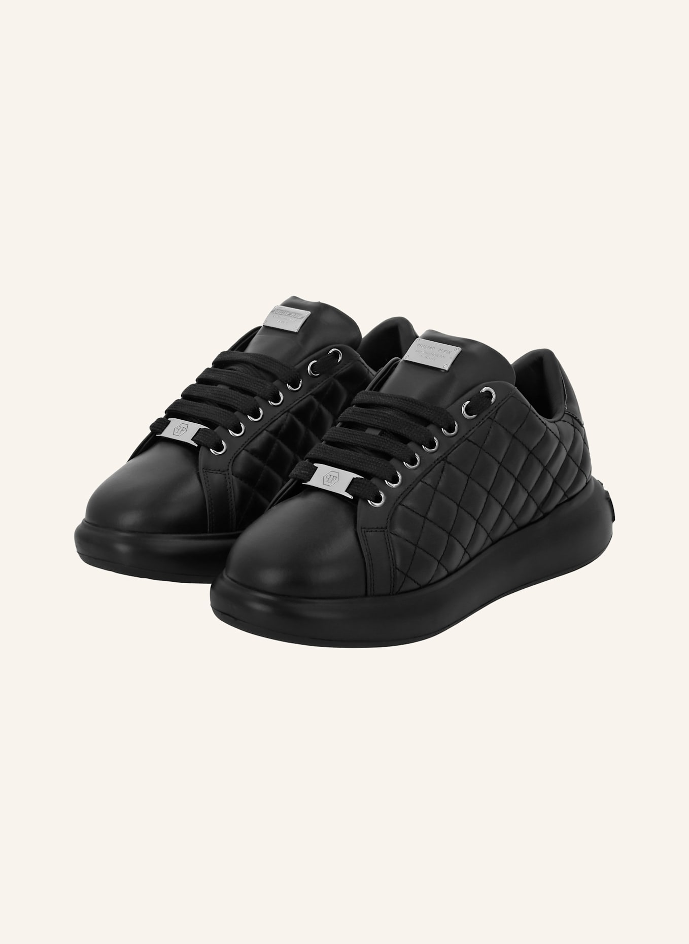 PHILIPP PLEIN Lo-Top Turnschuhe Matelasse: SCHWARZ