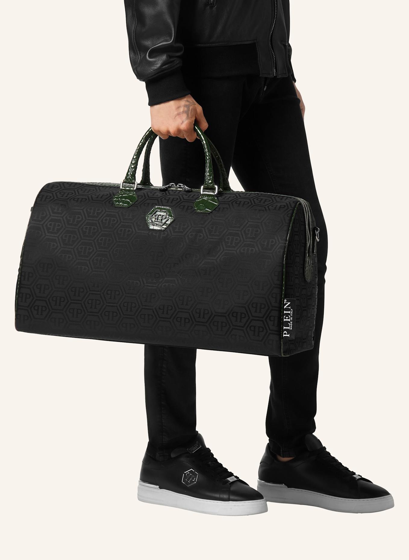 PHILIPP PLEIN Henkel Tasche MONOGRAM: SCHWARZ