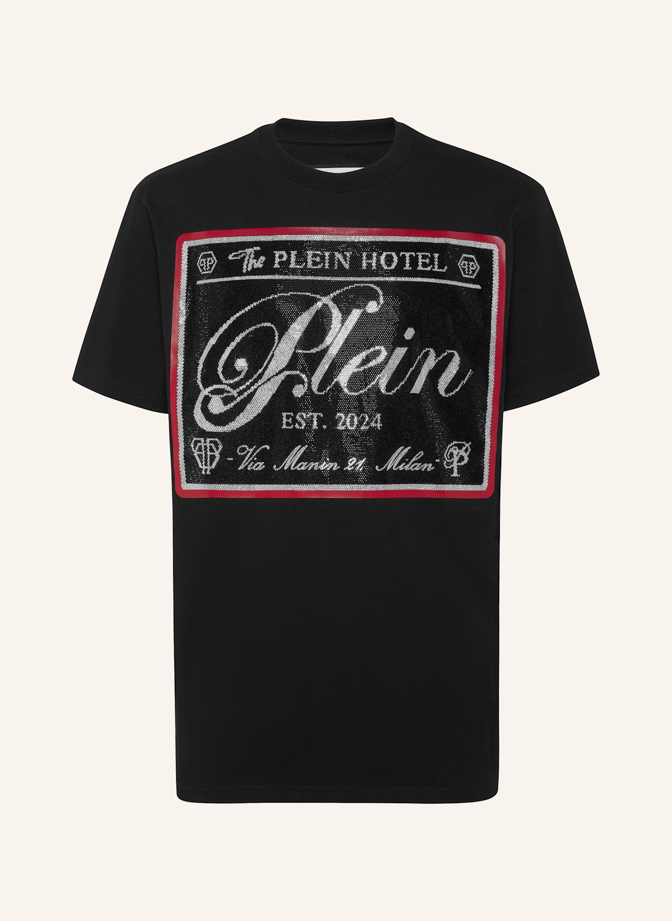 PHILIPP PLEIN T-Shirt Rundhalsausschnitt Ss: SCHWARZ