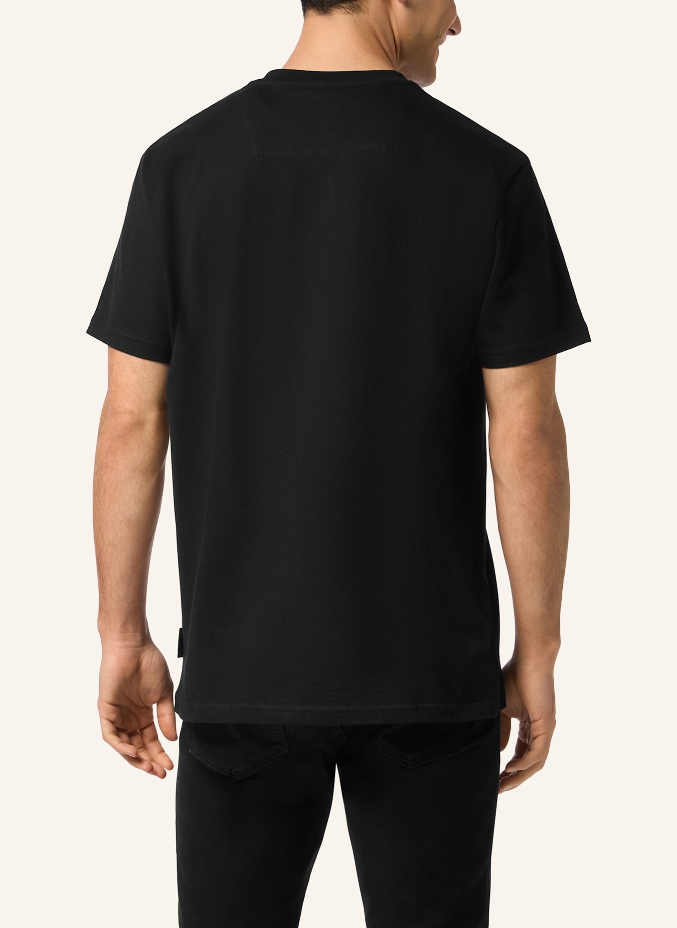 PHILIPP PLEIN T-Shirt Rundhalsausschnitt Ss STARS: SCHWARZ